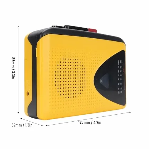 Sxhlseller Retro Cassette Player z AM FM Radio, Wbudowany Mikrofon i Głośnik, Magnetofon z Gniazdem Słuchawkowym, Zasilanie USB lub Bateria do Podróży do Domu Słuchania na Zewnątrz