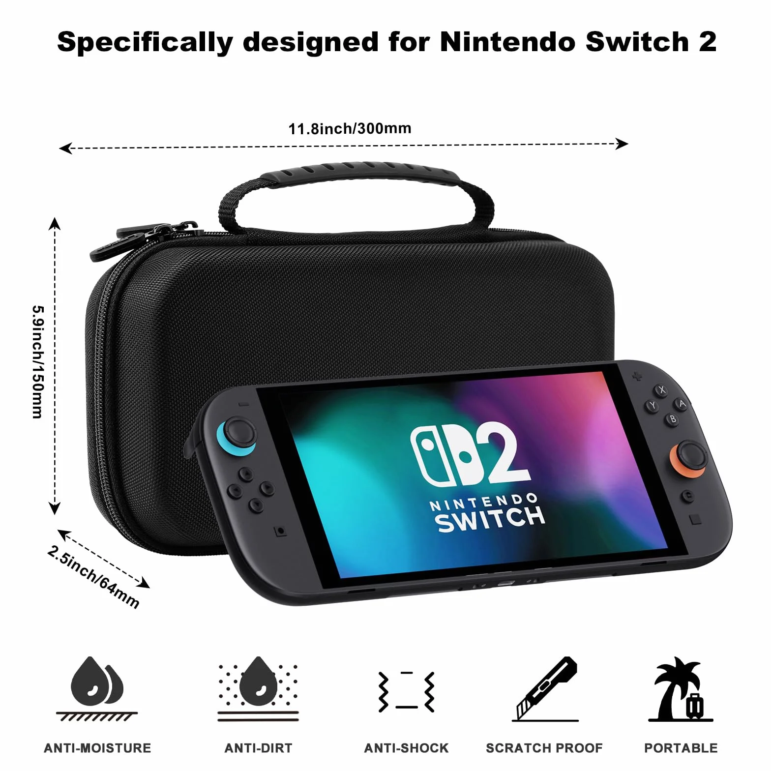 Lmcpa Zestaw akcesoriów do Nintendo Switch 2 (2025), zestaw upominkowy z futerałem, dokowalny pokrowiec ochronny, ochraniacz ekranu HD, silikonowe antypoślizgowe skórki Joy-Con i nie tylko do Switch