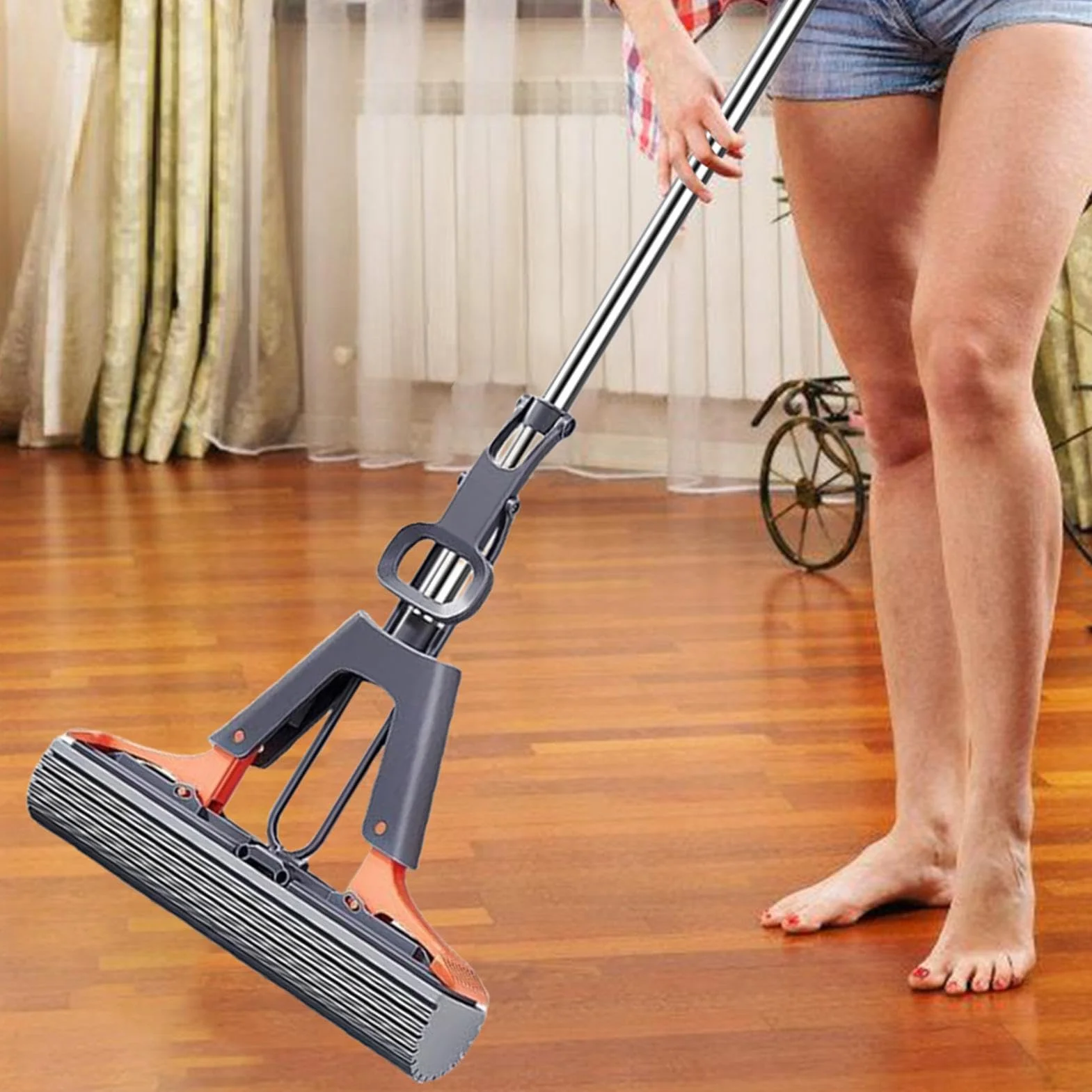 Mop do ściskania, mop gąbkowy PVA, mop rolkowy, mop chłonny, mop do czyszczenia, narzędzie do czyszczenia podłóg, mop do marmuru, mop łazienkowy, czyszczenie balkonu, mop z wkładami do czyszczenia