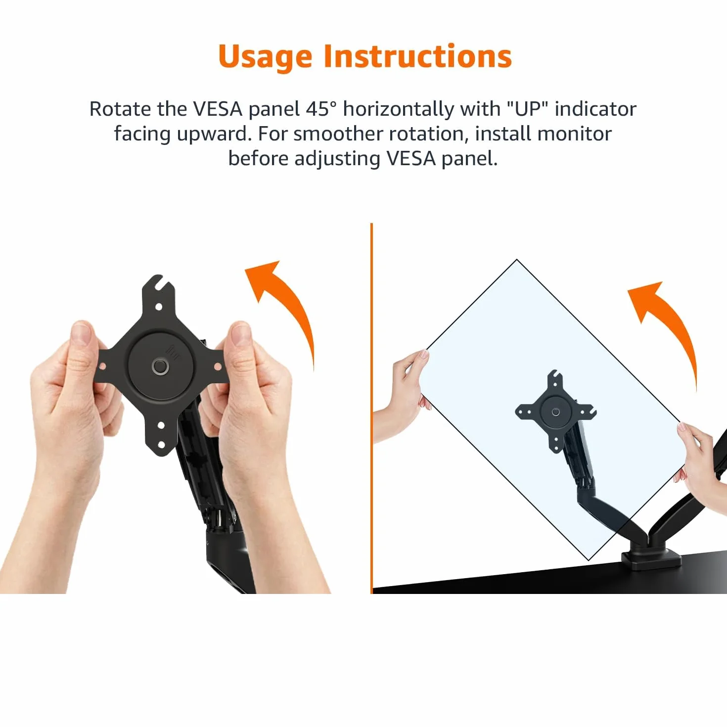Amazon Basics Uchwyt Biurkowy na Dwa Monitory Komputerowe, Ramię Monitora ze Sprężyną Gazową, Regulacja, do Monitorów o Przekątnej do 27 Cali (68,6 cm), Czarny