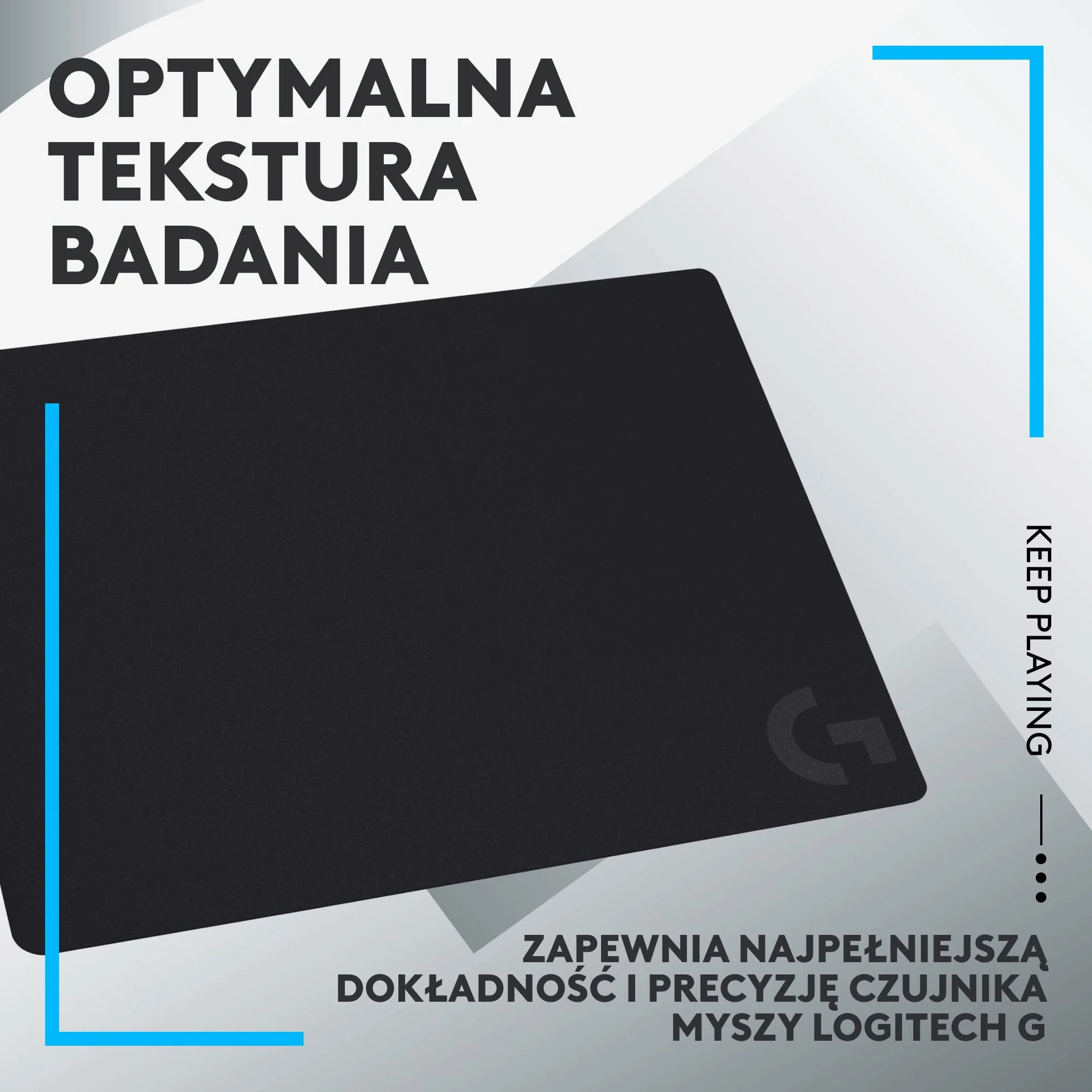 Logitech G G240 Materiałowa Podkładka pod Mysz dla Graczy, Stworzona pod Czujniki, Umiarkowane Tarcie, Antypoślizgowa Podkładka, akcesoria do PC i do Mac, 340 x 280 x 1 mm