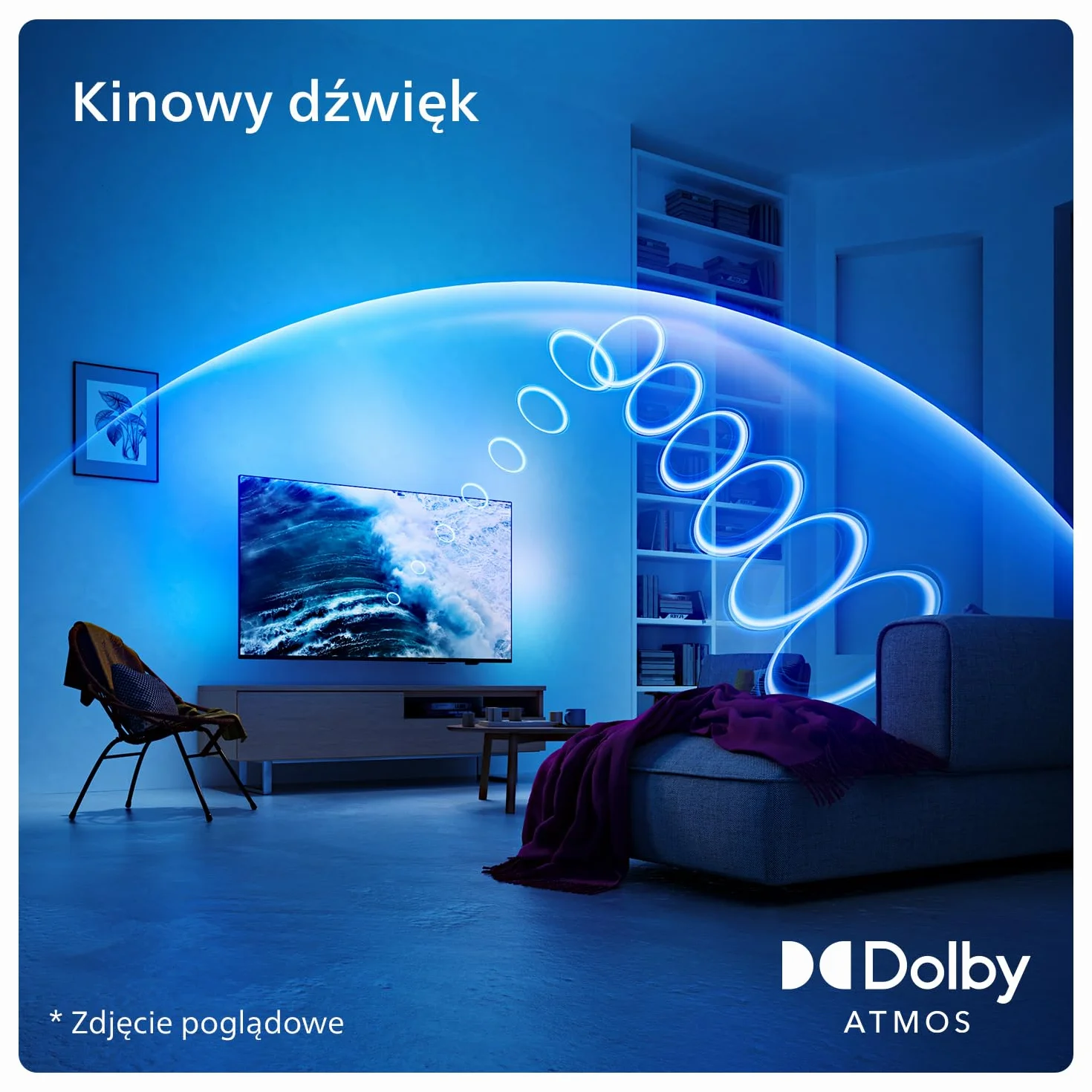 Philips Ambilight TV 43PUS8109 4K LED Smart TV 43-calowy z technologią Pixel Precise Ultra HD, platformą Titan OS i dźwiękiem Dolby Atmos, który współpracuje z asystentami Alexa i Google