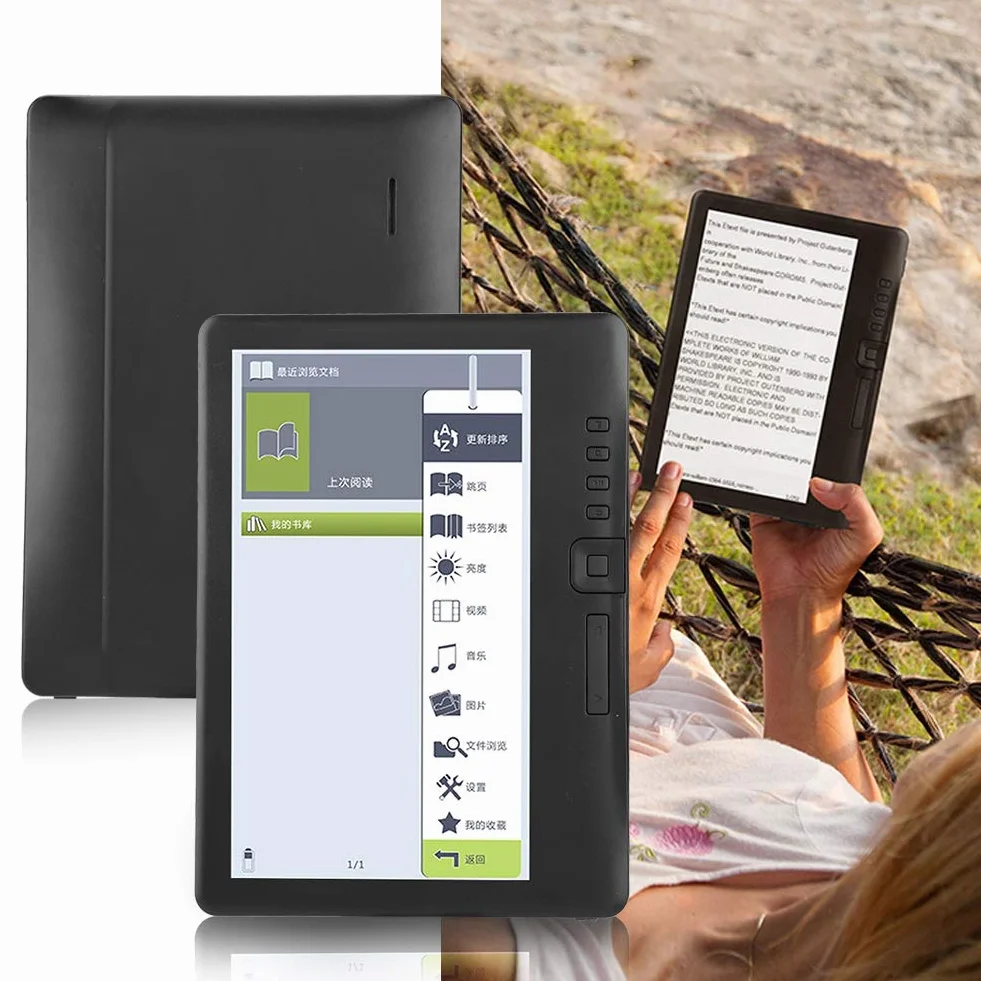 Czytnik e-booków-BK7019 7-calowy wodoodporny przenośny czytnik e-booków Kolorowy ekran obsługuje kartę TF(#2)