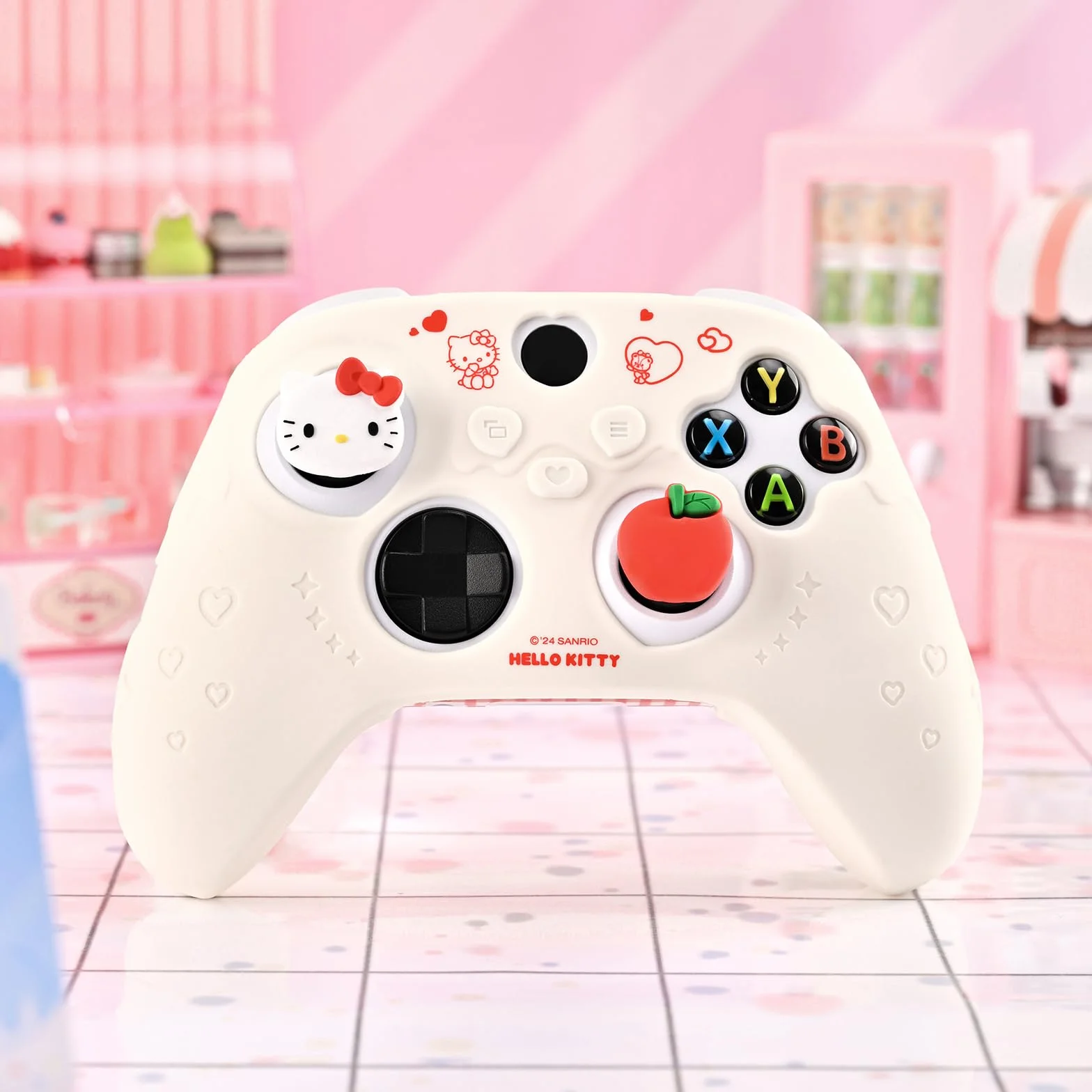 Kuitmor Pokrowiec na kontroler Xbox Series X, miękkie etui ochronne, antypoślizgowe etui ochronne, kompatybilne z Xbox z 2 nakładkami na kciuki (białe)