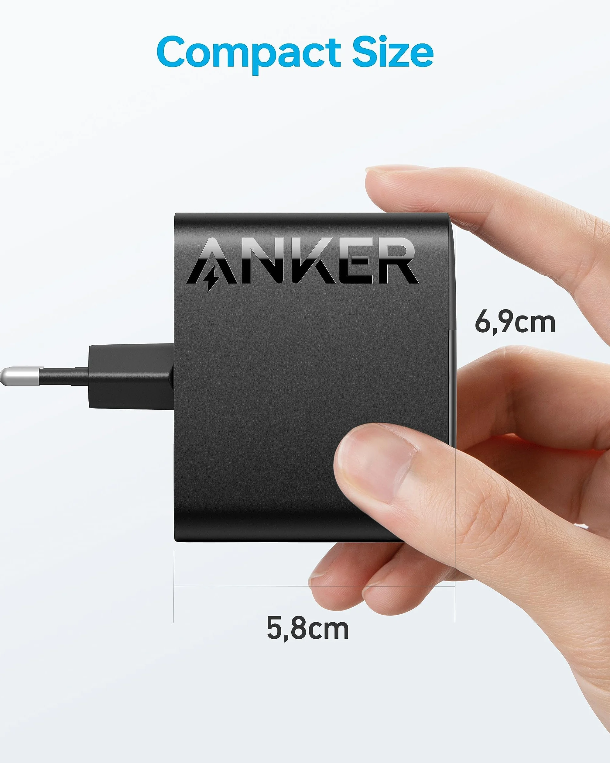 Anker Ładowarka USB-C 100 W, ładowarka do MacBooka Pro, kompaktowa szybka ładowarka Anker PIQ 3.0 do MacBooka, iPada Pro, iPhone'a 16/15, USB-C (kabel w zestawie)