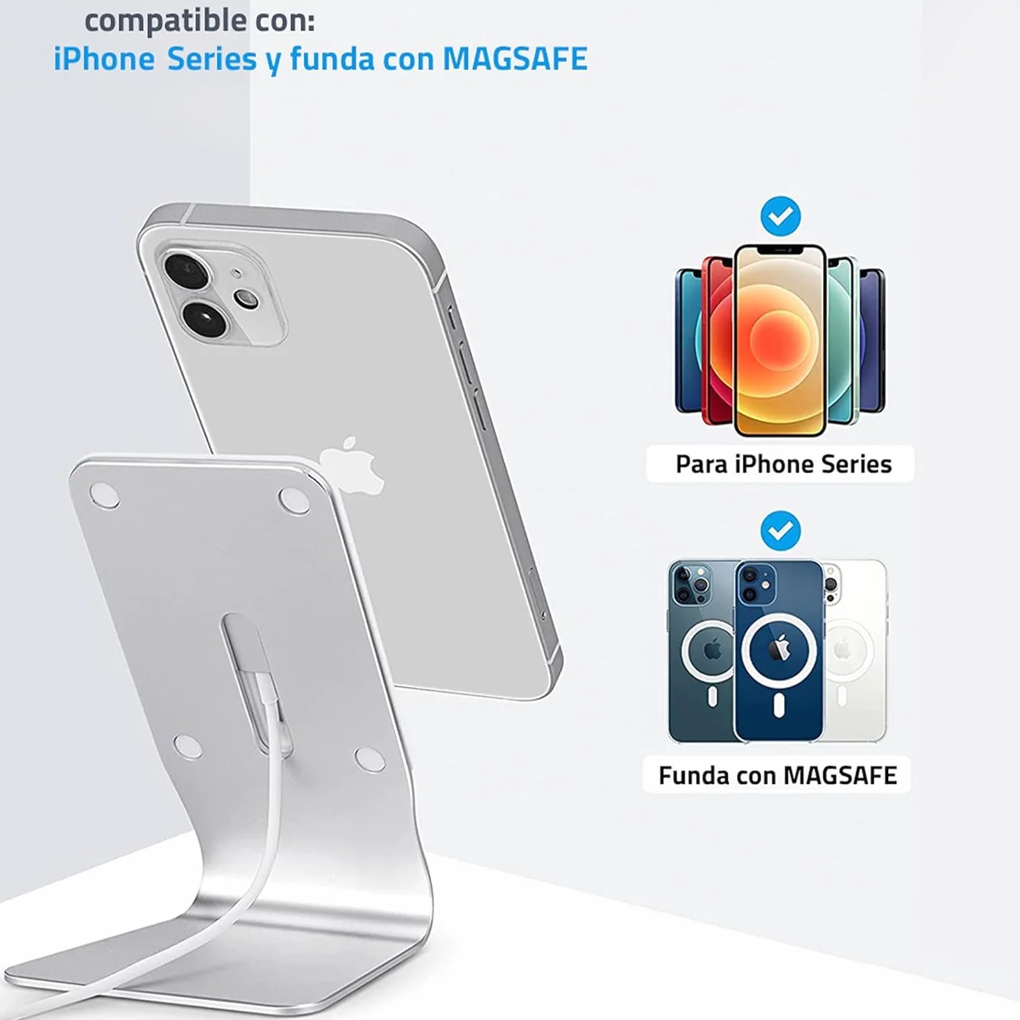 4-Ok Aluminiowy uchwyt kompatybilny z akcesoriami Magsafe i iPhone 12 Series