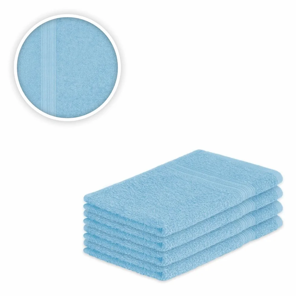 EXKLUSIV HEIMTEXTIL Seria ręczników w zestawie z kokardką marka ręczniki dla gości zestaw 4 szt. 30 x 50 cm jasnoniebieski