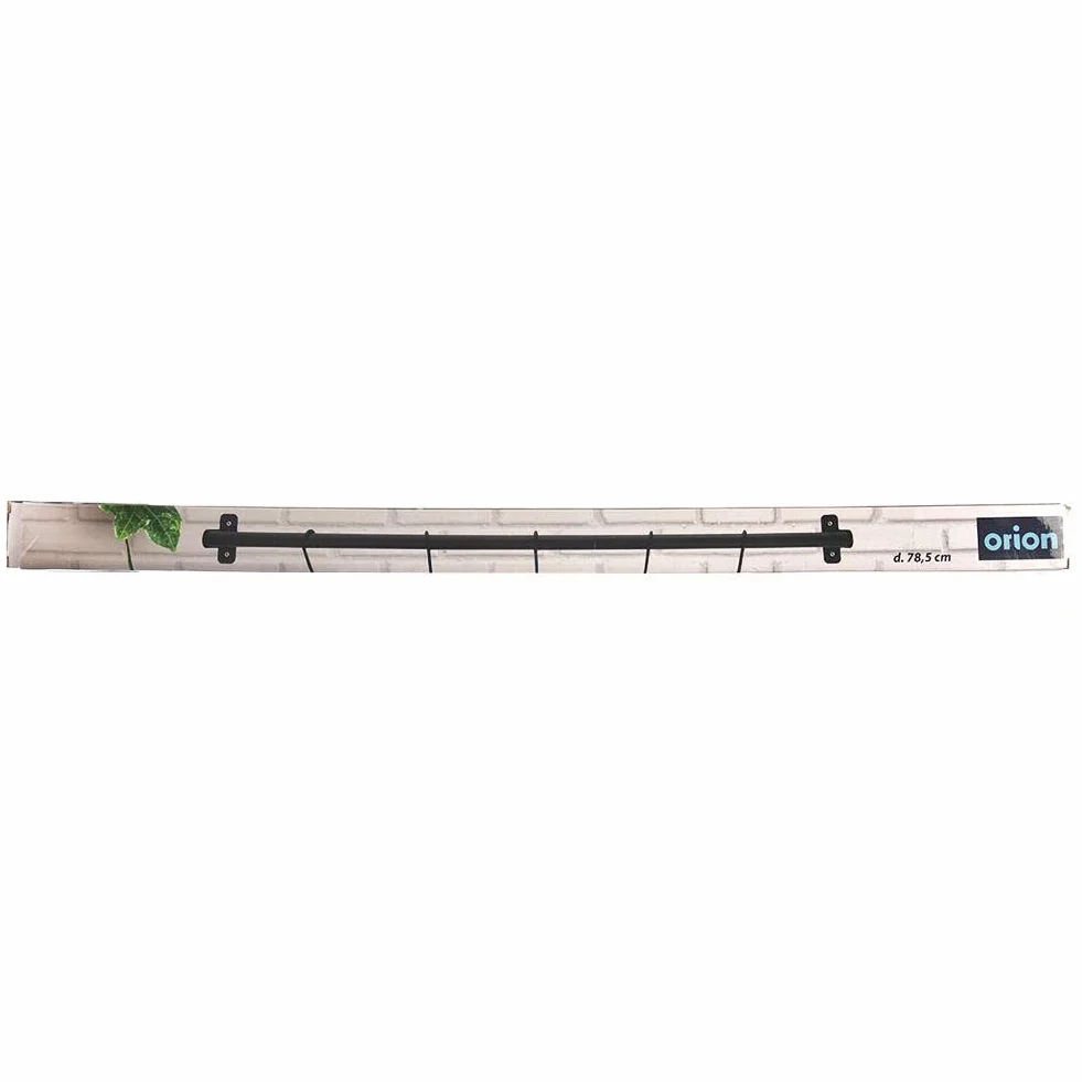 Orion Group listwa z haczykami na przybory kuchenne, reling kuchenny metalowy, czarny, 78,5 cm, 5 haczyków