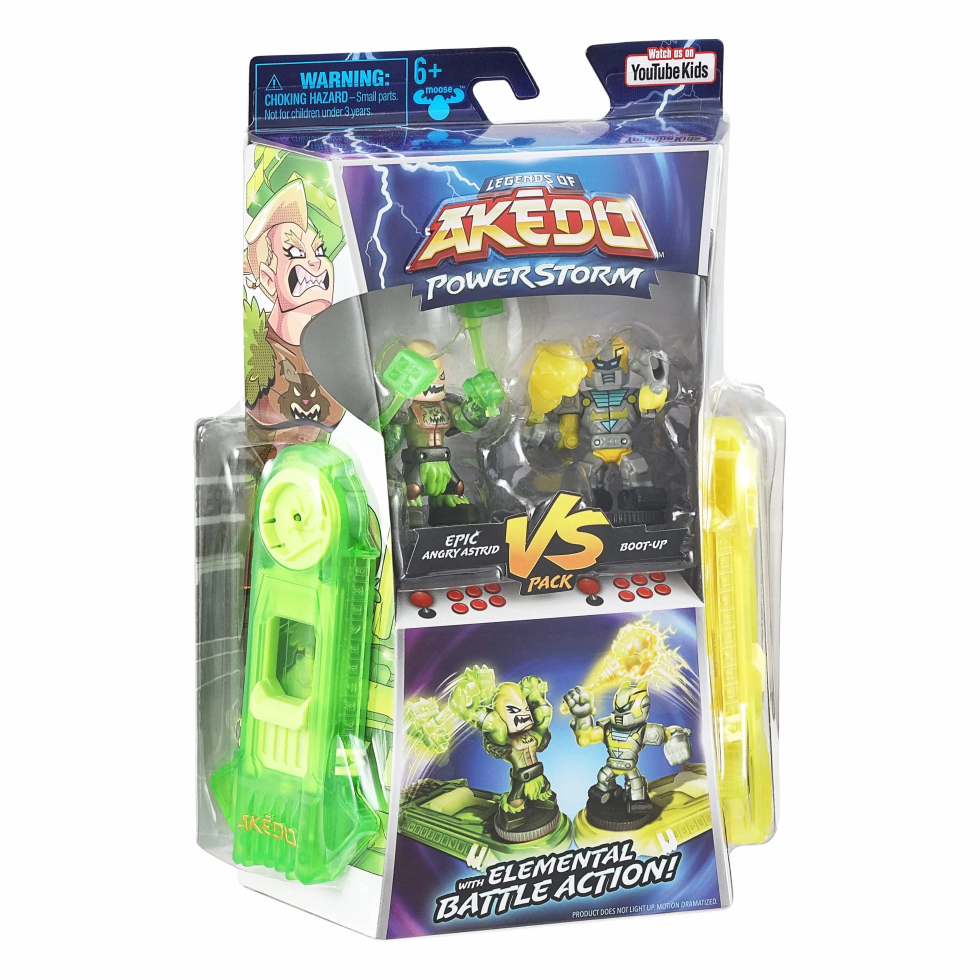 Legends of Akedo Powerstorm Versus Pack 2 Mini Battling Warriors 2 kontrolery bitewne Angry Astrid Versus Boot-up