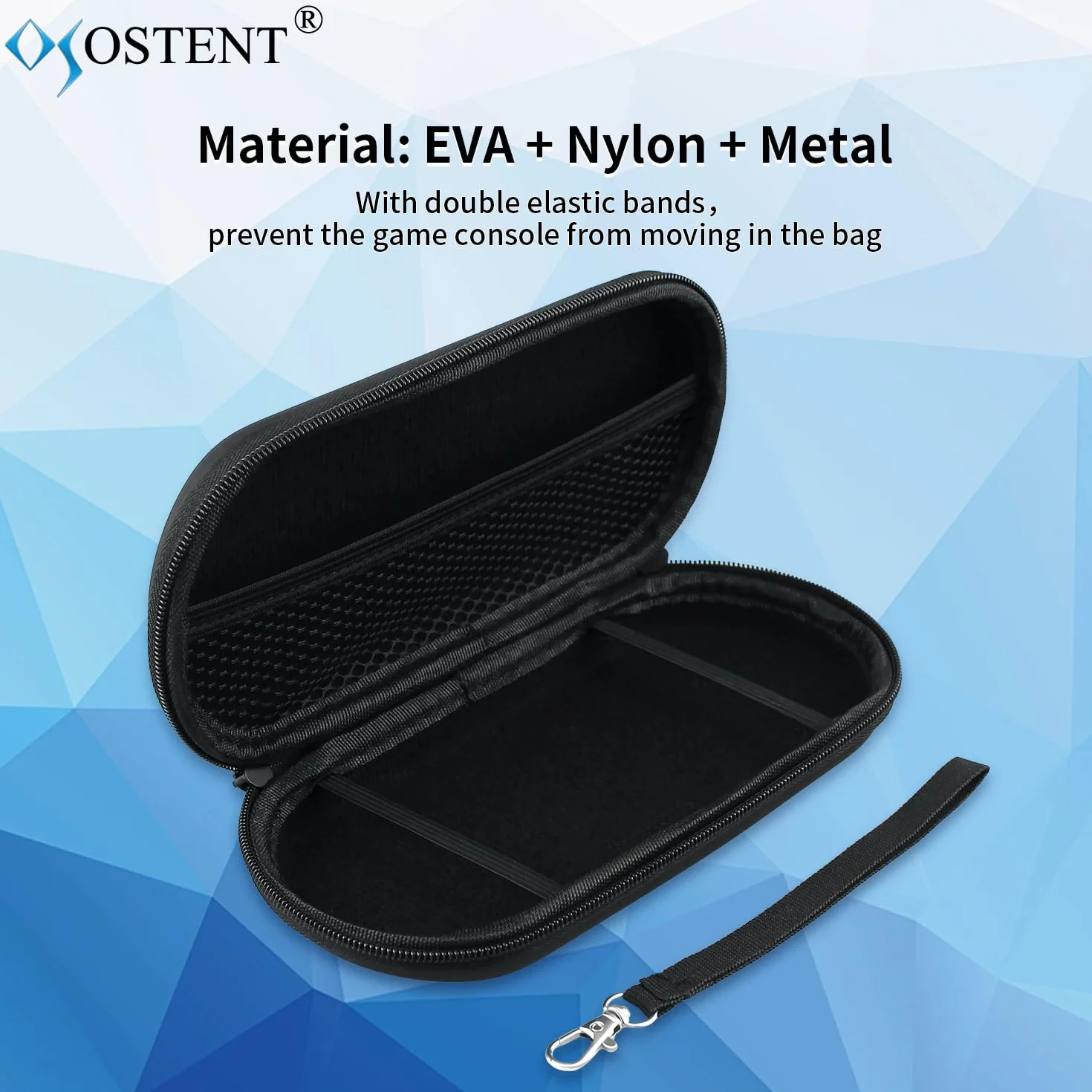 OSTENT Eva Hard Travel Carry Cover pokrowiec ochronny do Sony PSP 1000 2000 3000, czarny, Ochraniacz