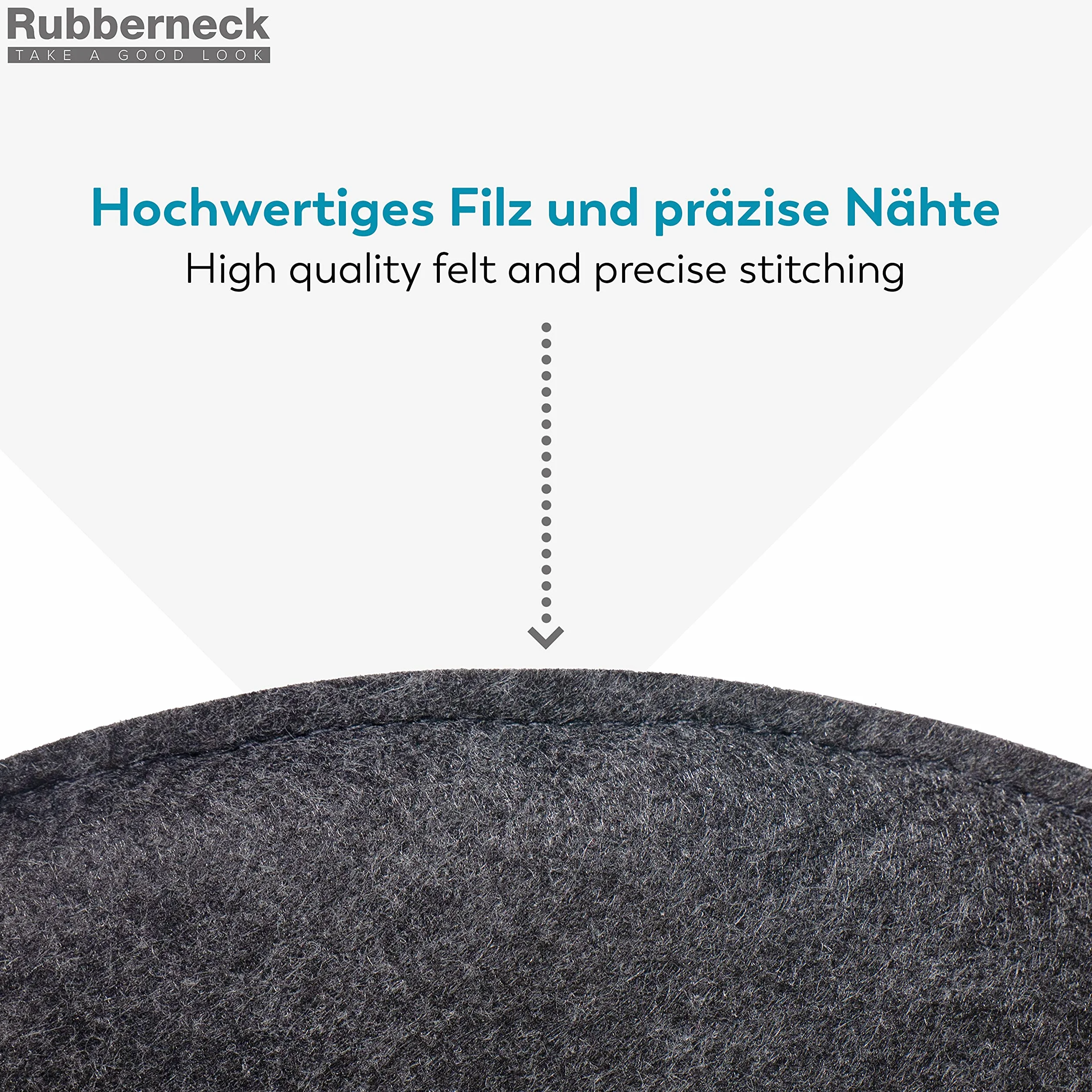 Rubberneck Zestaw 4 antypoślizgowych poduszek filcowych okrągłe ciemnoszare