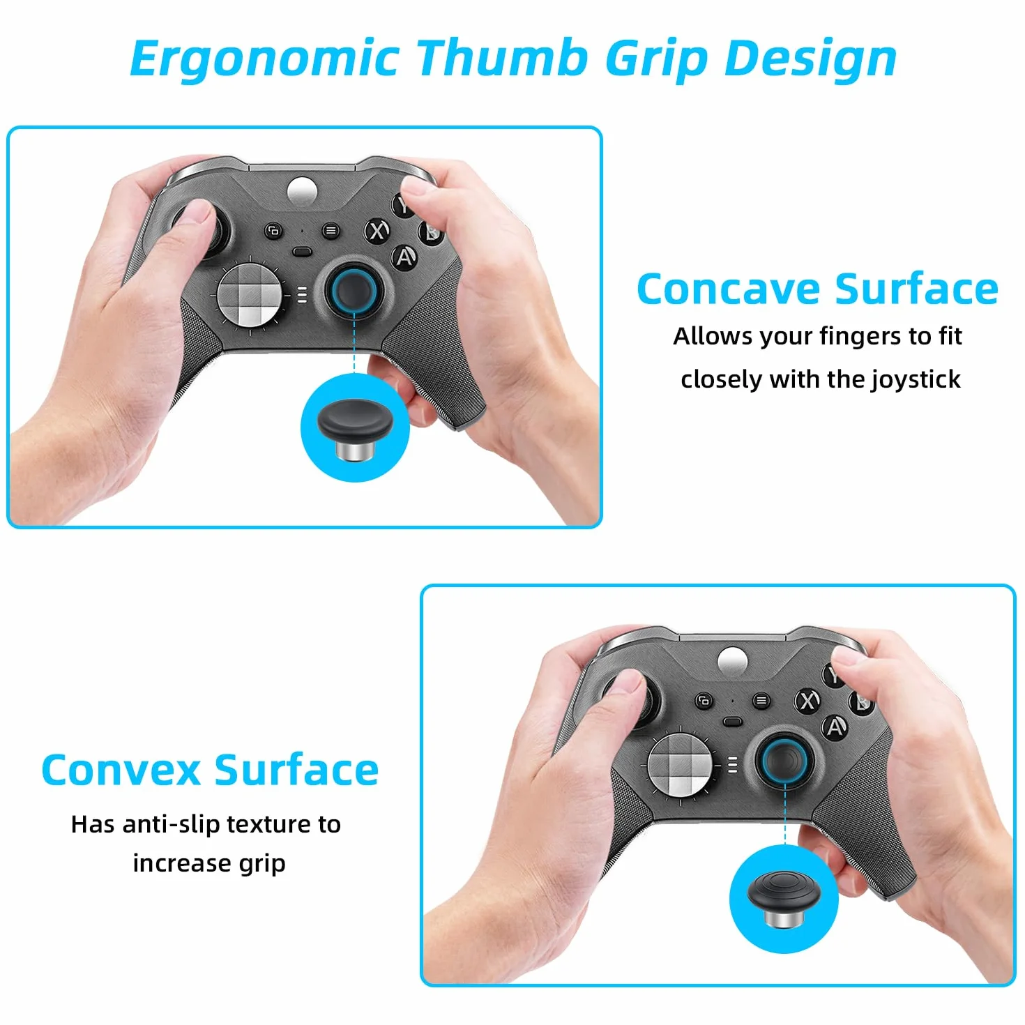 Mcbazel Metalowe pałeczki zastępcze do Elite Series 2, 6 w 1, zestaw metalowych niestandardowych przycisków, pasuje do kontrolera Xbox One Elite Series 2 - czarny