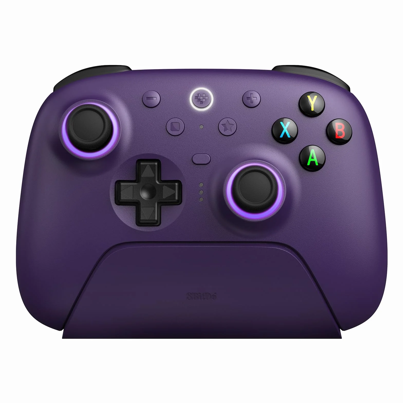 8BitDo Ultimate 2 Wireless Controller for Windows PC, Apple, Steam & Android, Gaming Controller with TMR Joysticks, Hall/Tactile Triggers, Motion Control, RGB Fire Ring, 1000Hz Polling Rate, Purple