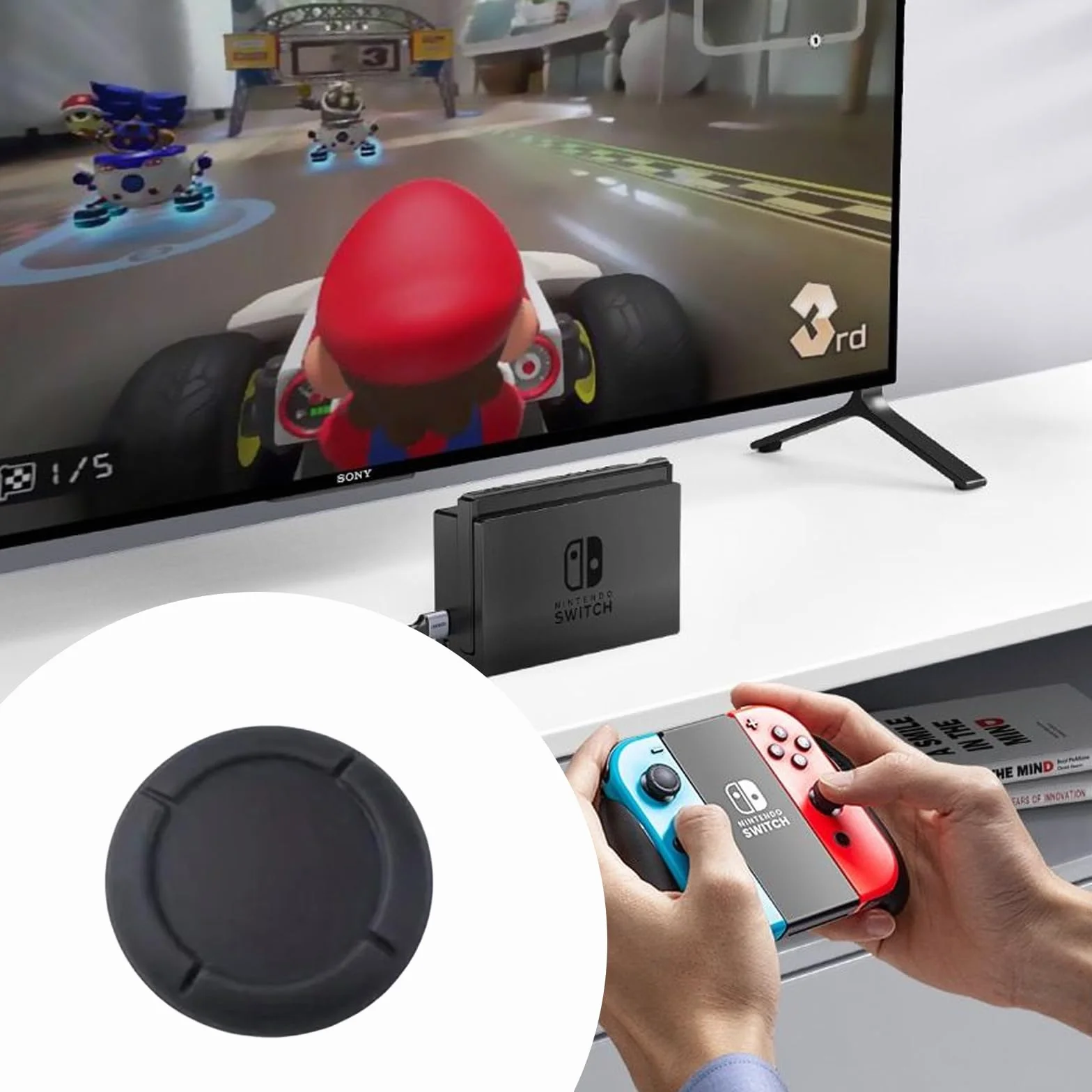 Vauki 20 sztuk Silikonowe nakładki na joysticka do Nintendo Switch, antypoślizgowe uchwyty na kciuki – kompatybilne z Switch OLED i kontrolerami Joy-Con, części zamienne do naprawy bez demontażu