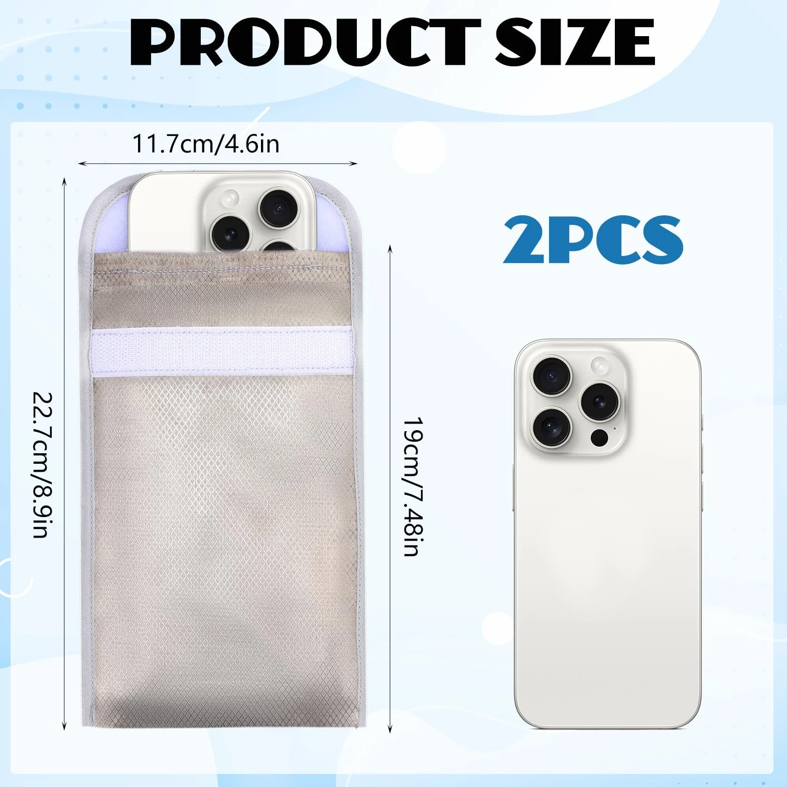 EMF Blocking Shield Sleeves for CellPhone, Faraday Pouch, etui blokujące EMF do smartfonów, blokowanie EMF do telefonów komórkowych dla bezpieczeństwa i prywatności przed 5G WiFi GPS RFID