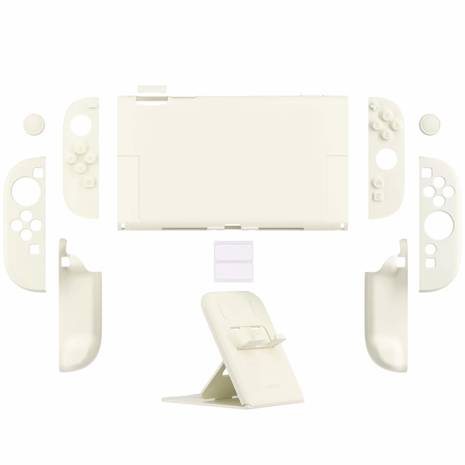 PlayVital Etui na Konsolę do Switch 2 z Podstawką & Nakładkami Na Joystick,Twarda Osłona Ochronna do Switch 2 Kontroler,Kompatybilna z Dokiem–Żółty Antyczny