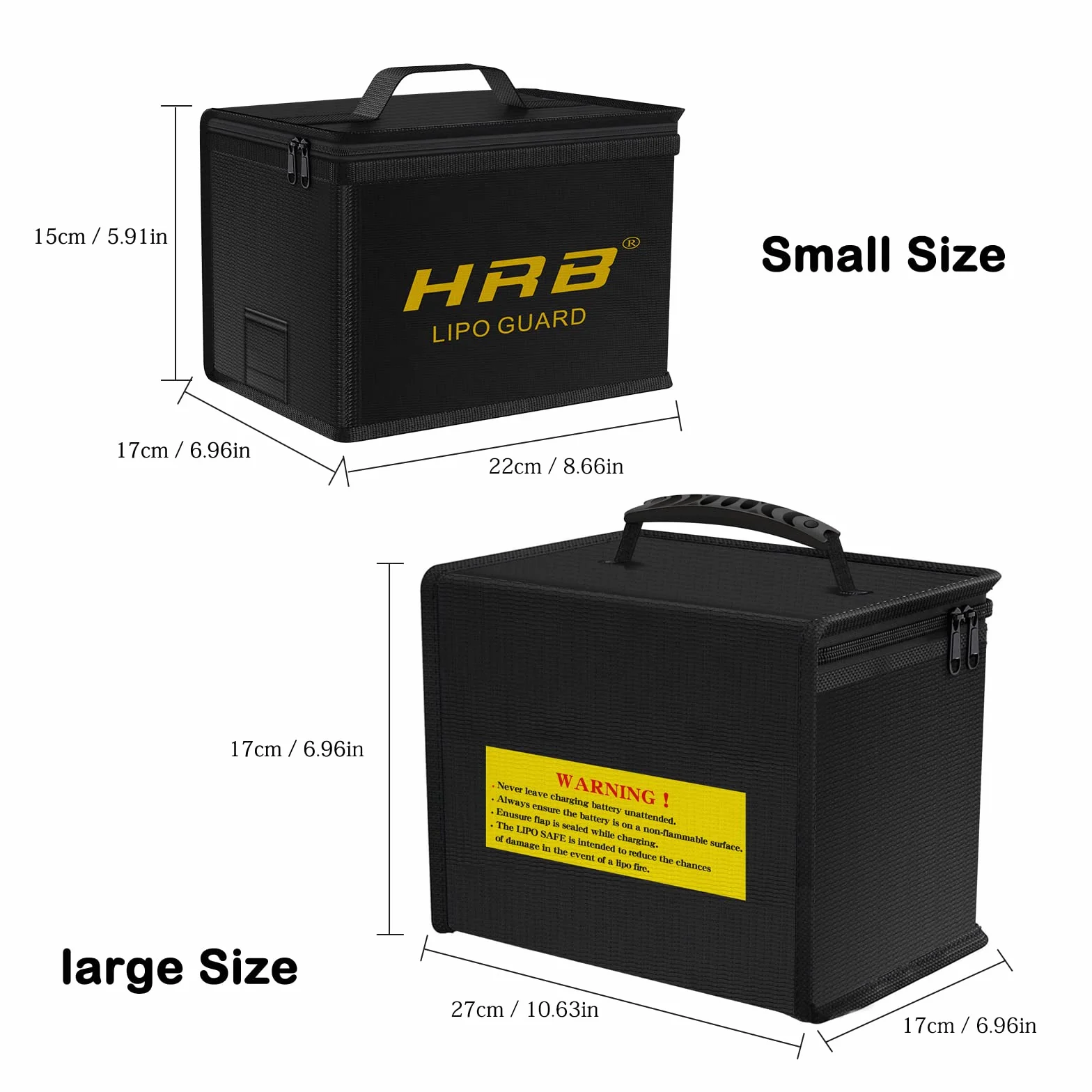 HRB Lipo Bag ognioodporna, zabezpieczona przed wybuchem, bezpieczna torba na baterie Lipo, ulepszony materiał wysokiej jakości, pudełko bezpieczeństwa o dużej pojemności do ładowania i przechowywania akumulatorów samochodowych RC