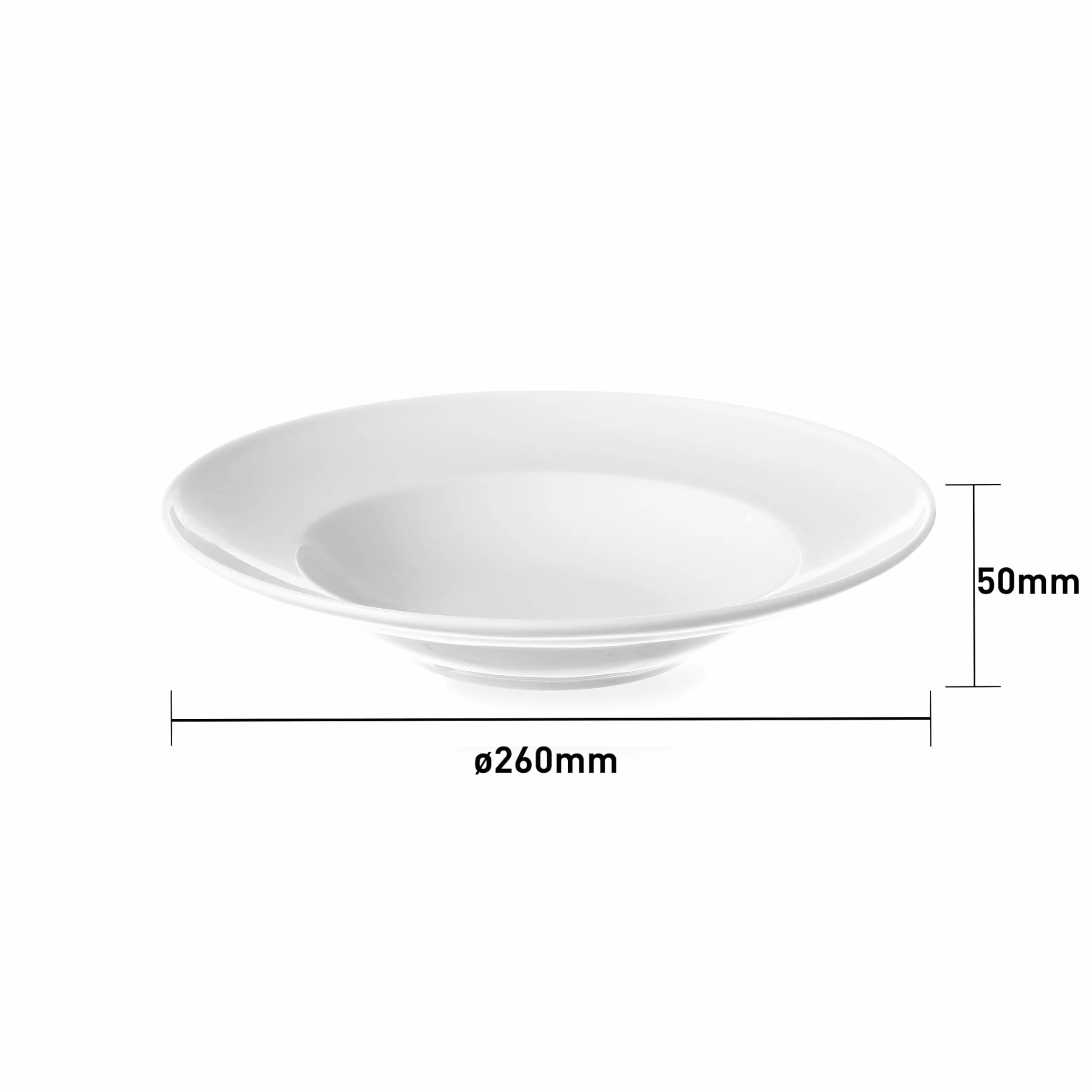 HENDI Talerz do makaronu porcelana 260 mm biały odporny na uderzenia mikrofalówka zmywarka