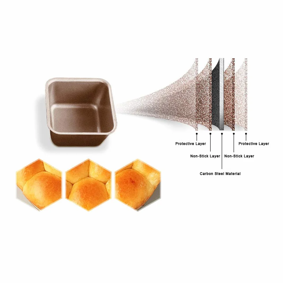 Nonstick Mini Formy Do Pieczenia Ciast, 3-calowe Kwadratowe Puszki Do Mini Bochenków, Pojedyncze Patelnie Brownie Ze Stali Węglowej, Kwadratowe Patelnie Do Ciastek Do Pieczenia W Piekarniku (6)