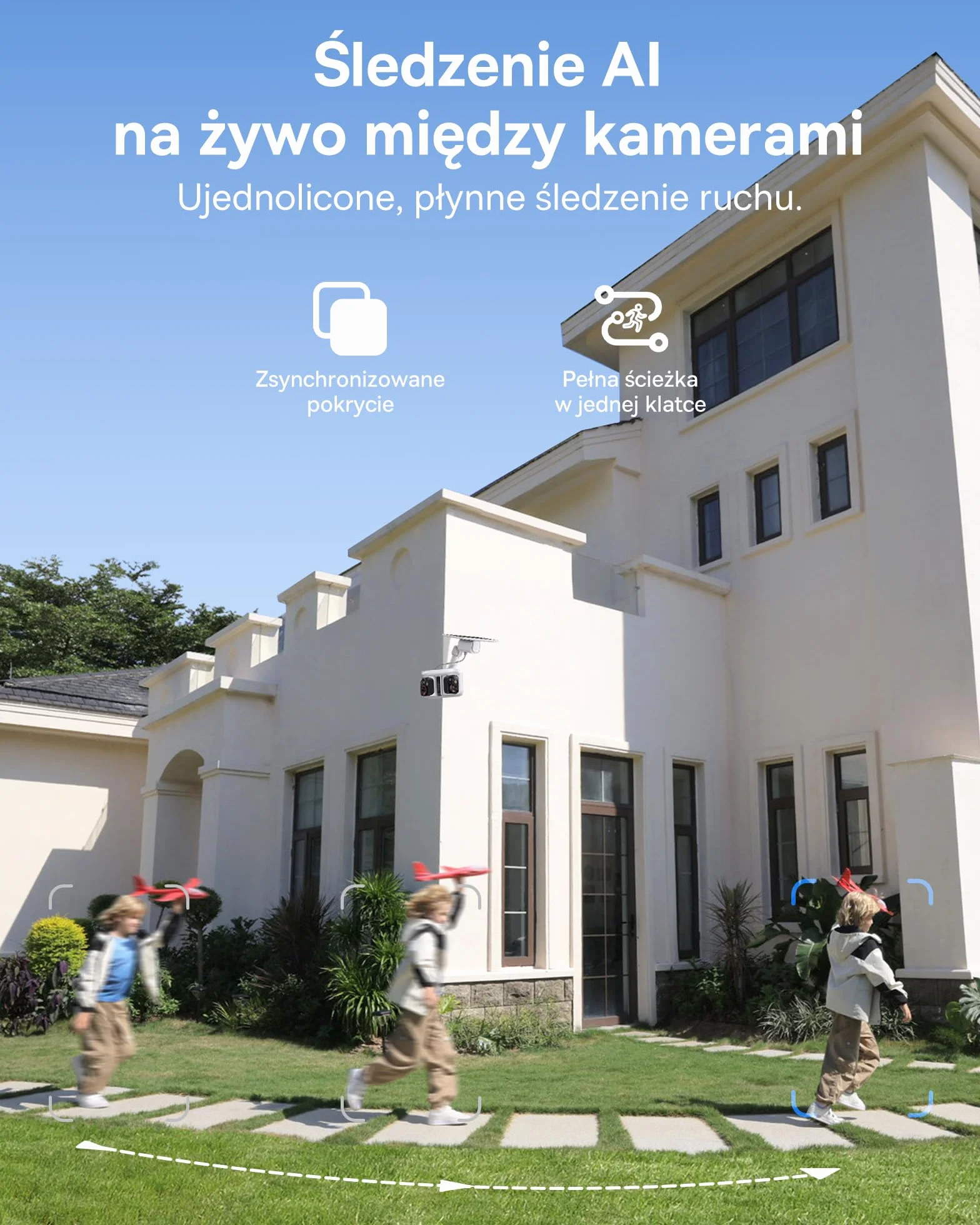 Baseus Security X1 Pro Kamera Zewnętrzna – kamera z podwójnym śledzeniem AI, monitoring 300°, nocne widzenie, solarna kamera bezprzewodowa na baterię, detekcja AI, automatyczny patrol, do 512 GB