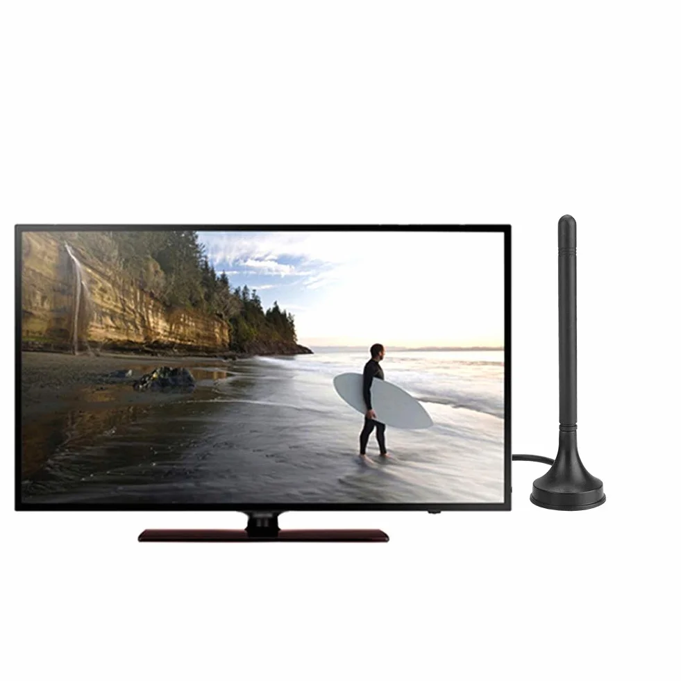 Antena telewizyjna, bezprzewodowa wewnętrzna/zewnętrzna cyfrowa antena HDTV 10db z przyssawką Antena telewizyjna UHF/VHF Freeview do telewizji -T/radia DAB.