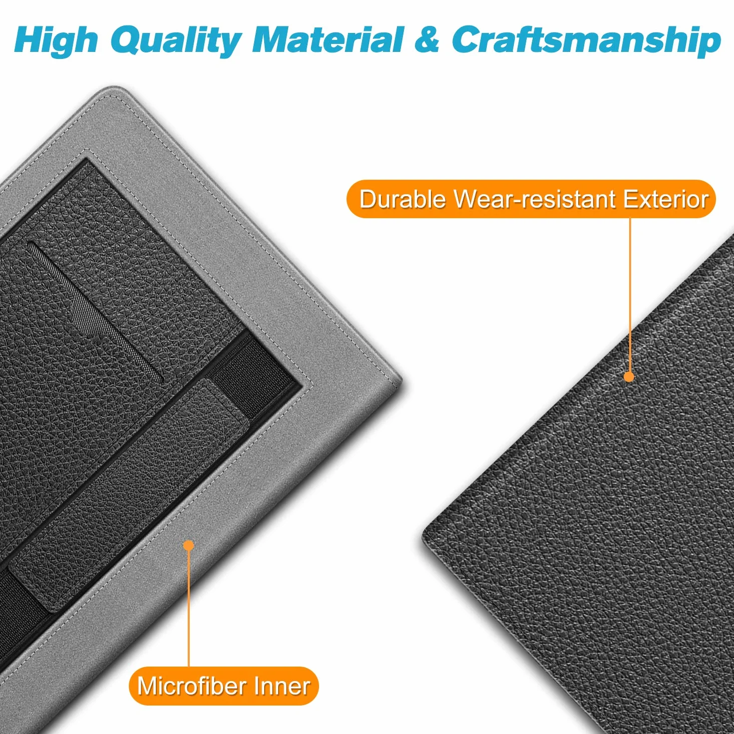 Fintie etui na Pocketbook Touch HD 3/Touch Lux 4/Touch Lux 5/Basic Lux 2/Color (2020), ochronne etui z podpórką, gniazdem na karty i paskiem, automatyczne uśpienie/budzik, czarne