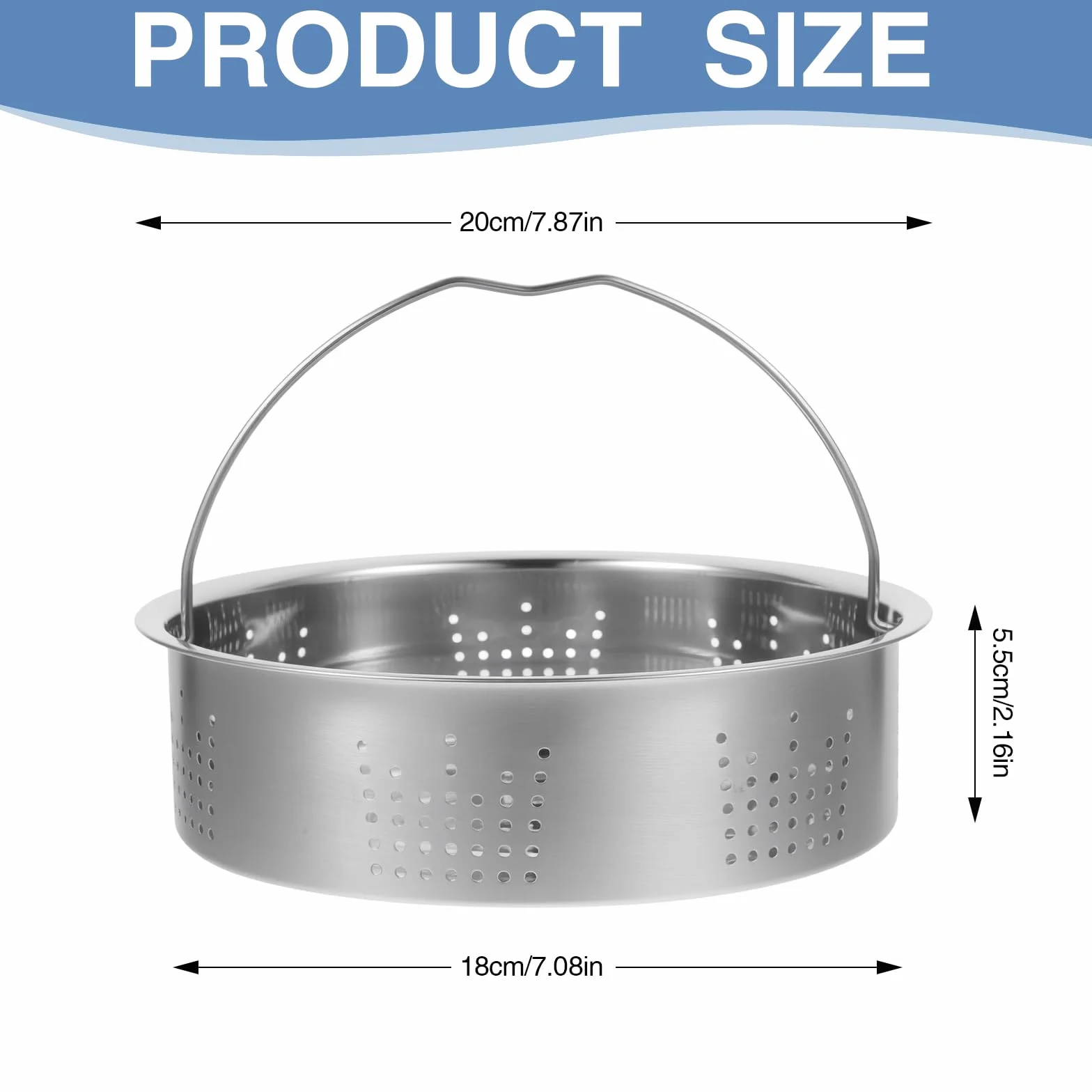 Wkład do gotowania na parze ze stali nierdzewnej 304, 20 cm, srebrny