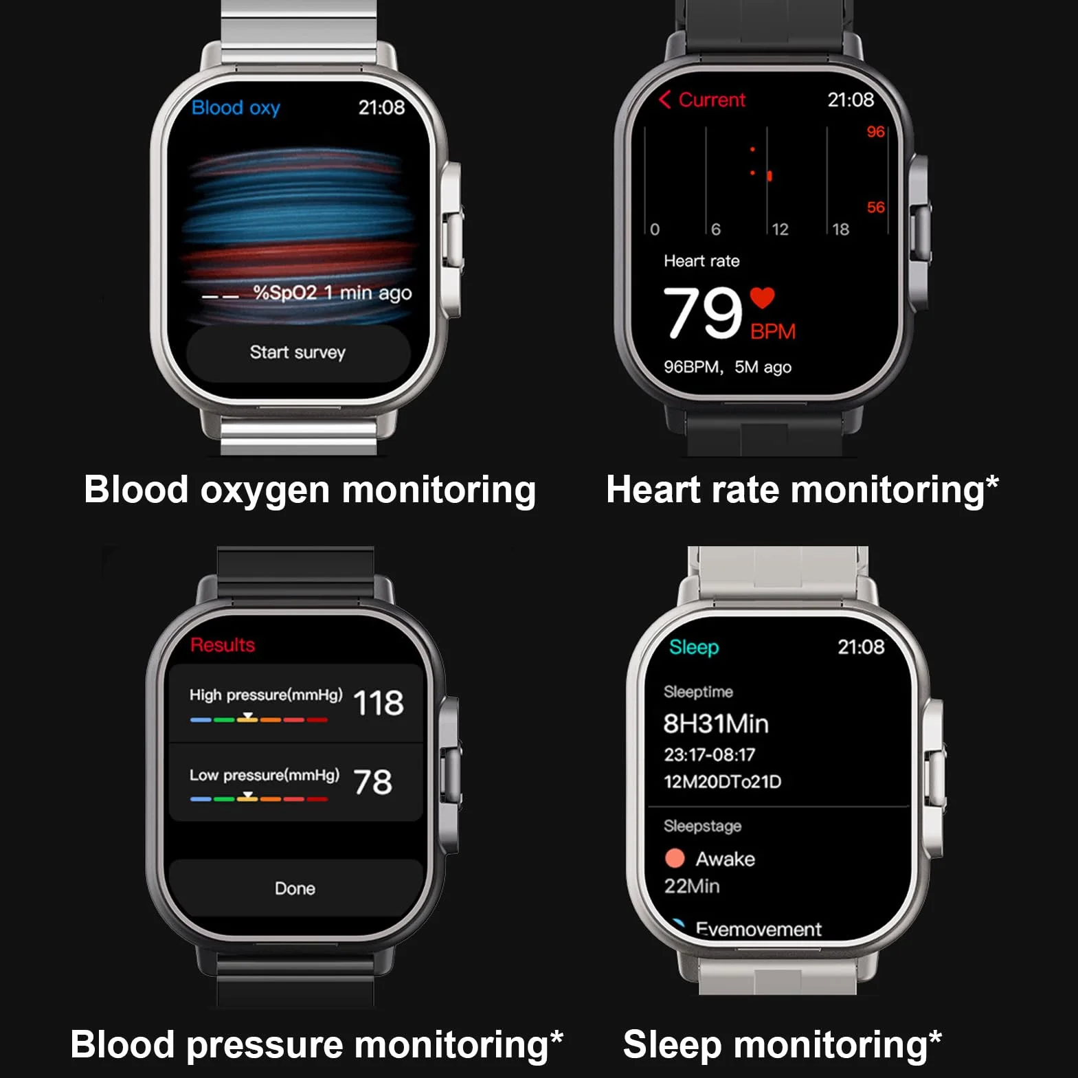 Inteligentny Zegarek ze Słuchawkami, Bezprzewodowy Zestaw Słuchawkowy Smartwatch 2 w 1 z Silikonowym Paskiem i Ekranem o Przekątnej 2,01 Cala, Zegarek z Trackerem Fitness dla IOS