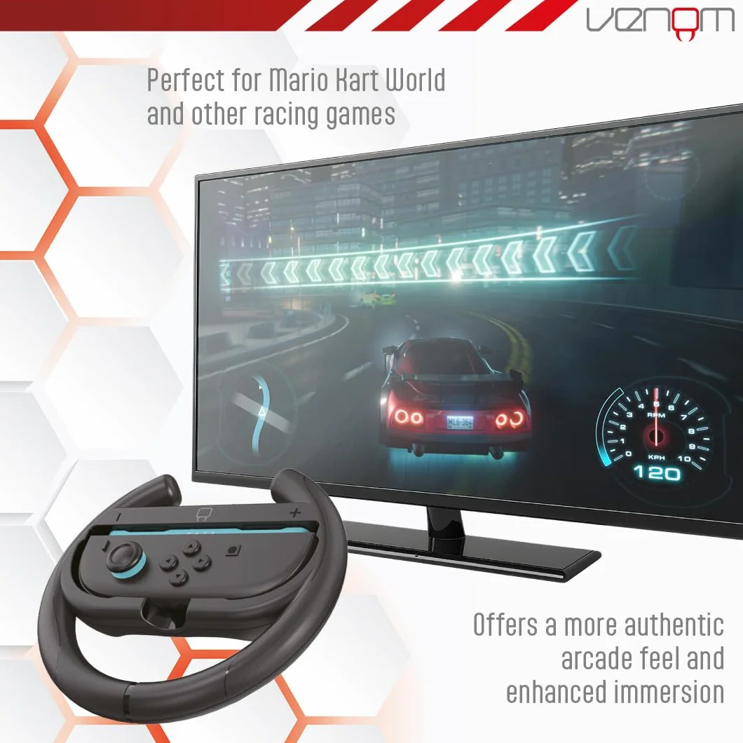 Venom Switch 2 Steering Wheel Twin Pack do Mario Kart World (Nintendo Switch 2)