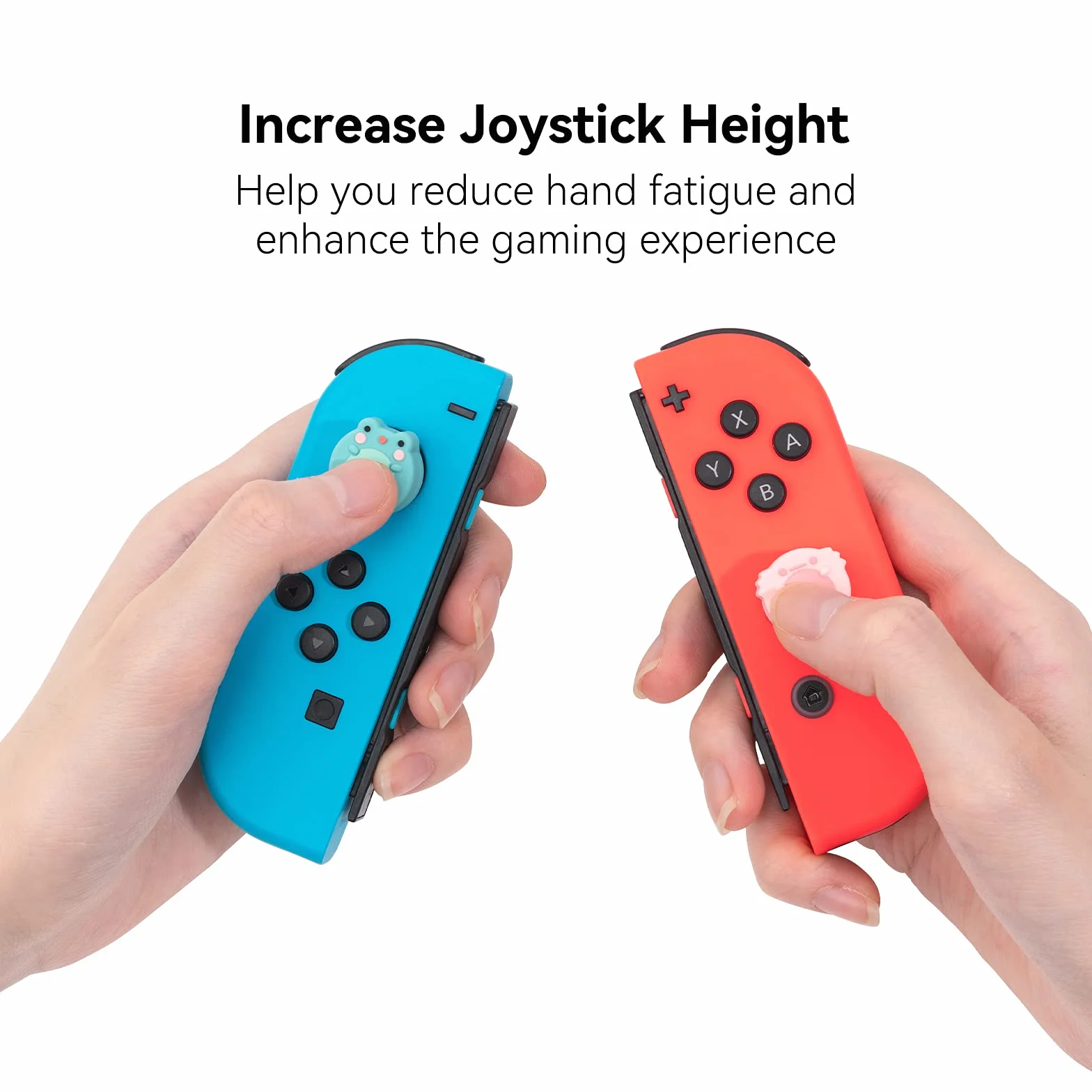 GeekShare Słodkie zwierzęce motywy Silikonowe nakładki na kciuki Joystick, kompatybilne z Switch/OLED/Switch Lite, 4 szt. - Żaba i aksolotl