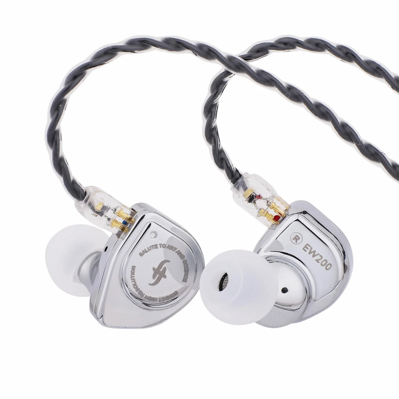 LINSOUL SIMGOT EW200 10mmSCP dynamiczne słuchawki douszne, metalowa obudowa, zdejmowany, 0,78mm, 2-pinowy, posrebrzany kabel OFC dla muzyków audiofilskich (EW200 DSP)