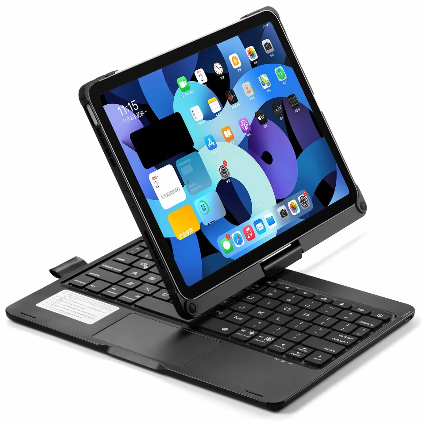 Etui z klawiaturą do iPada Air 4 | Air 5 | Air 11 cali (M2) | Air 11 cali (M3) | Air 11 cali (M4), obracany o 360 stopni touchpad, podświetlana klawiatura