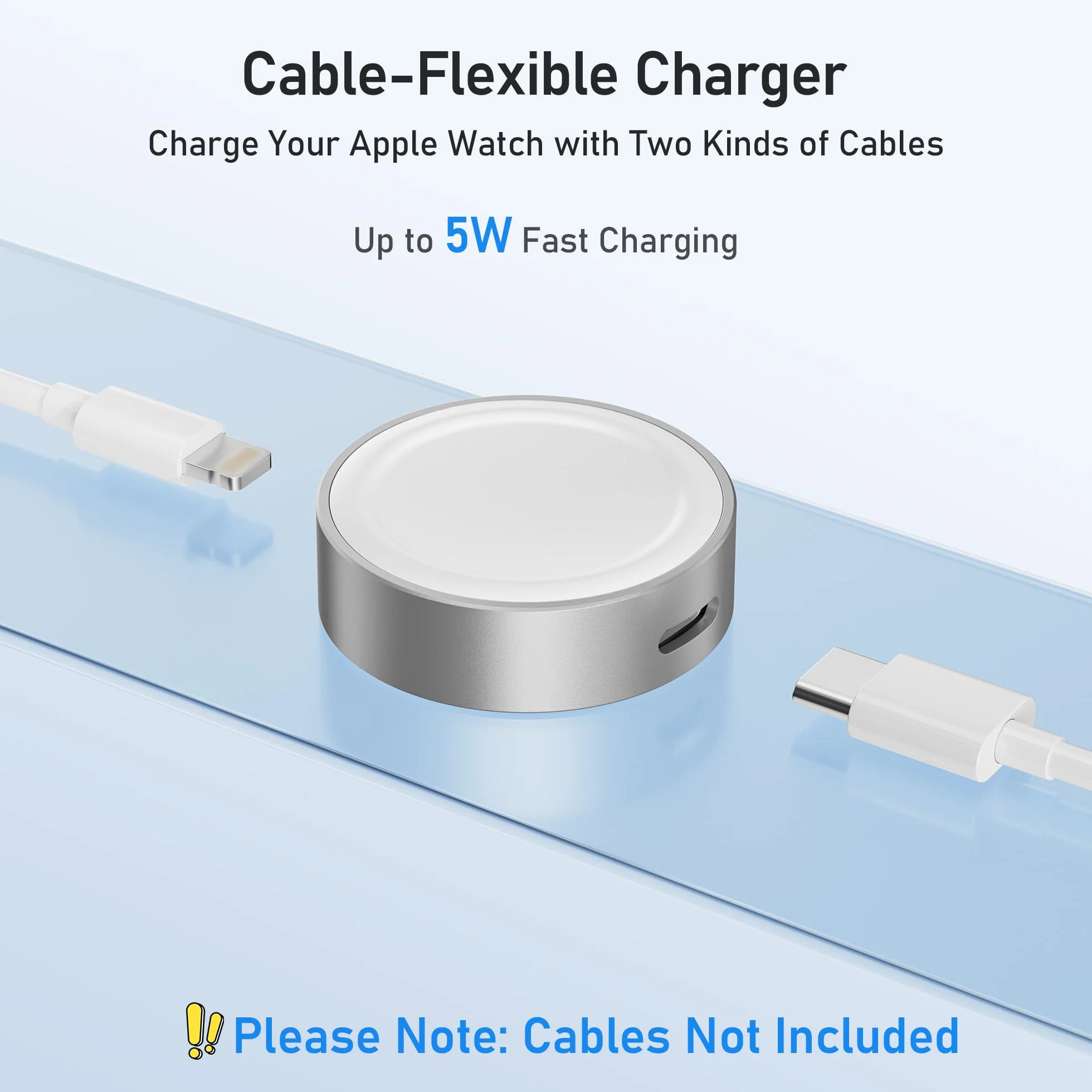 Elebase Magnetyczna Ładowarka do Apple Watch,Przenośna Bezprzewodowa Ładowarka do iWatch z USB-C & Portem Zasilania iPhone'a,Kompatybilna z iWatch Seria 11/10/9/8/7/6, Ultra 2 3, SE 2 3, 42/46/44 mm