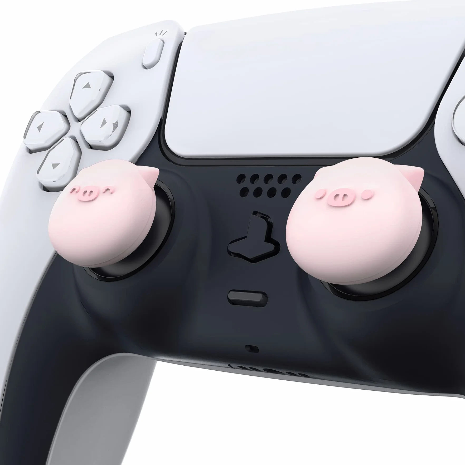 PlayVital 4PCS Thumb Grip Caps do ps5 Controller Nakładki na kciuk do ps4,Analogowa Osłona Sztyftu kompatybilny z Xbox Series X/S,Uchwytami na Kciuki do Switch Pro-Pyzata Świnka