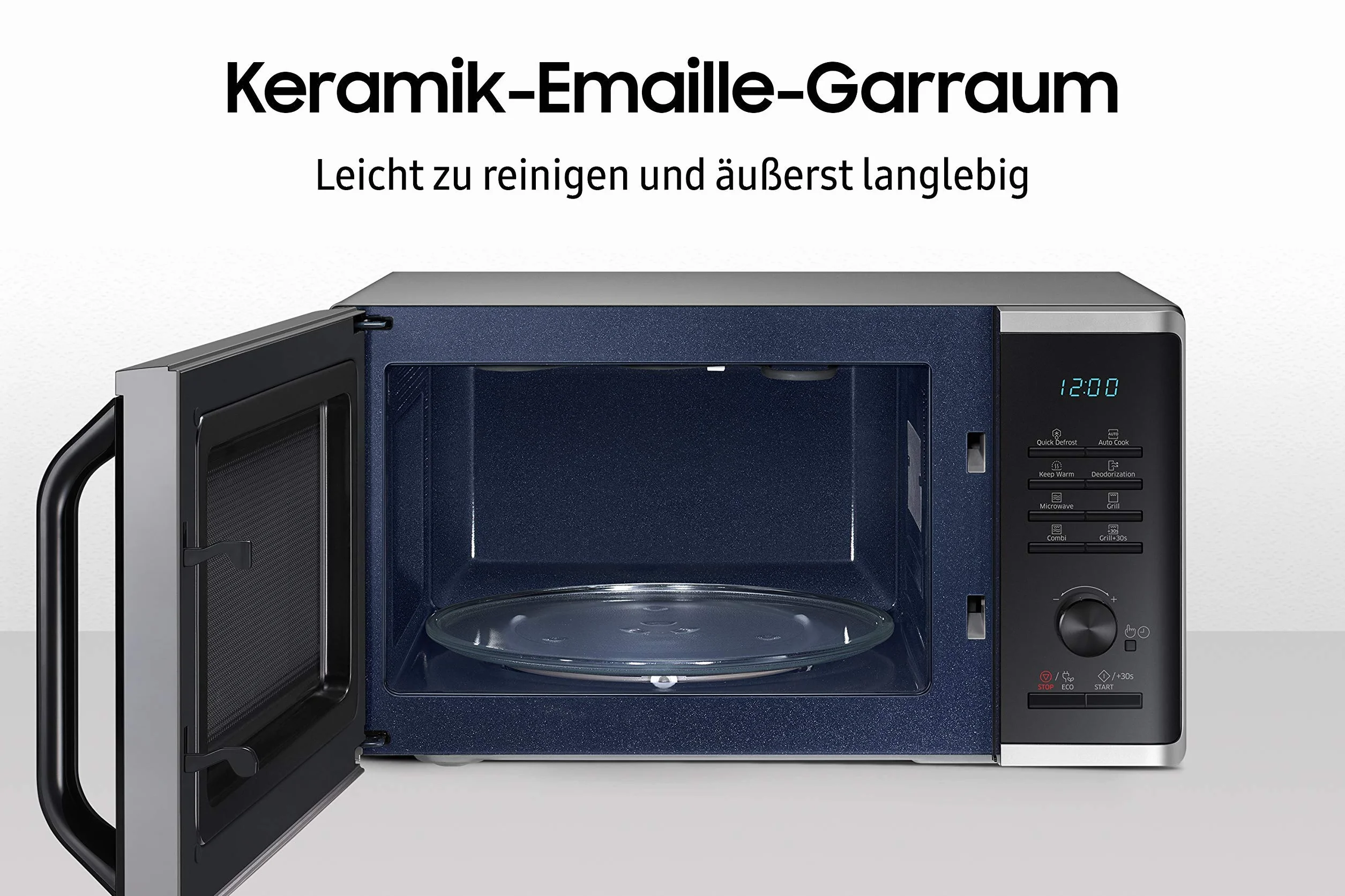 Samsung MG2AK3515AS/EG kuchenka mikrofalowa z grillem, 800 W, 23 komora gotowania, szerokość 48,9 cm, Quick Defrost, 27 programów automatycznych, kolor srebrny