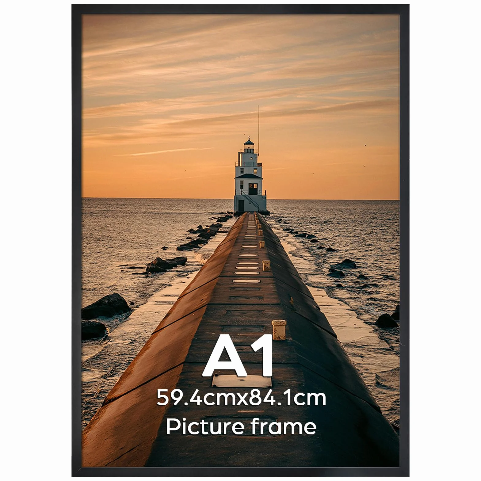 EYMPEU Czarna aluminiowa ramka A1 (59,4 x 84,1 cm) – na ścianę