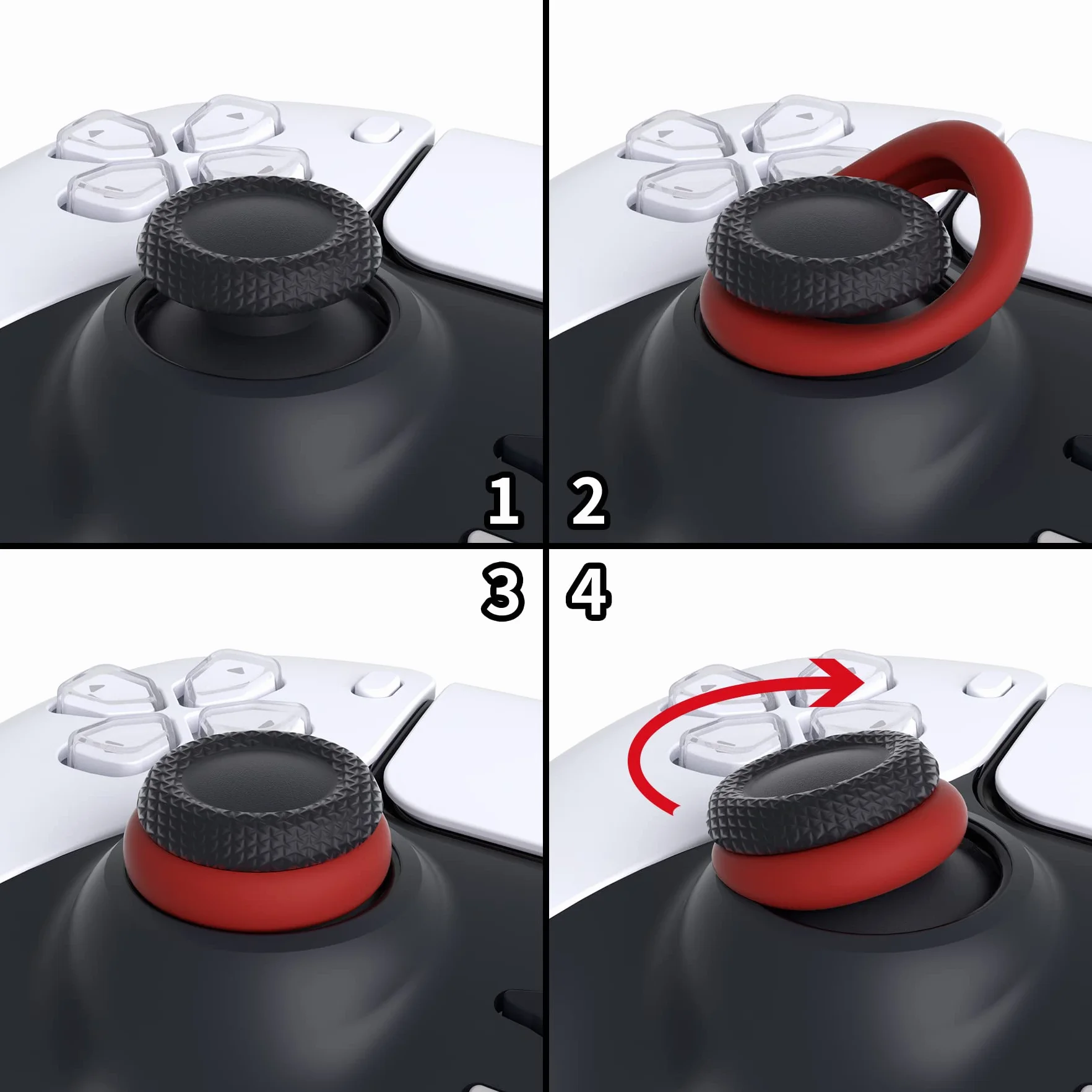PlayVital 3 par Precision Rings do ps5/ps4 BuffeRings Silikonowe Pierścienie Assist Amortyzatory Thumbsticka do Xbox Series/One X S,do Xbox 360,do Switch Pro,do Steam Deck