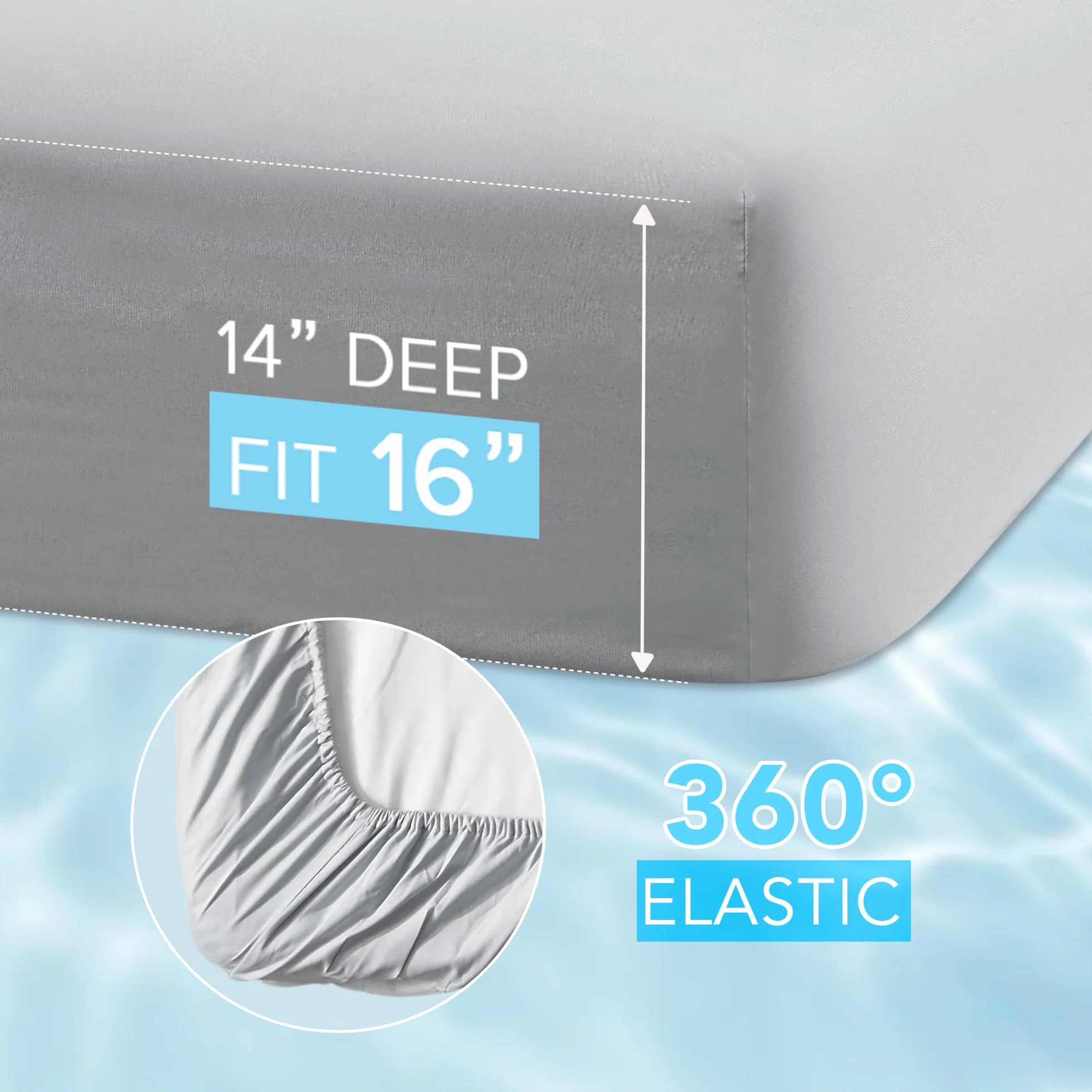 Comfort Spaces Coolmax zestaw prześcieradeł odprowadzających wilgoć, miękkie, odporne na blaknięcie, wszystkie elastyczne, głębokie kieszenie pasują do materaca do 40 cm, prześcieradła chłodzące na