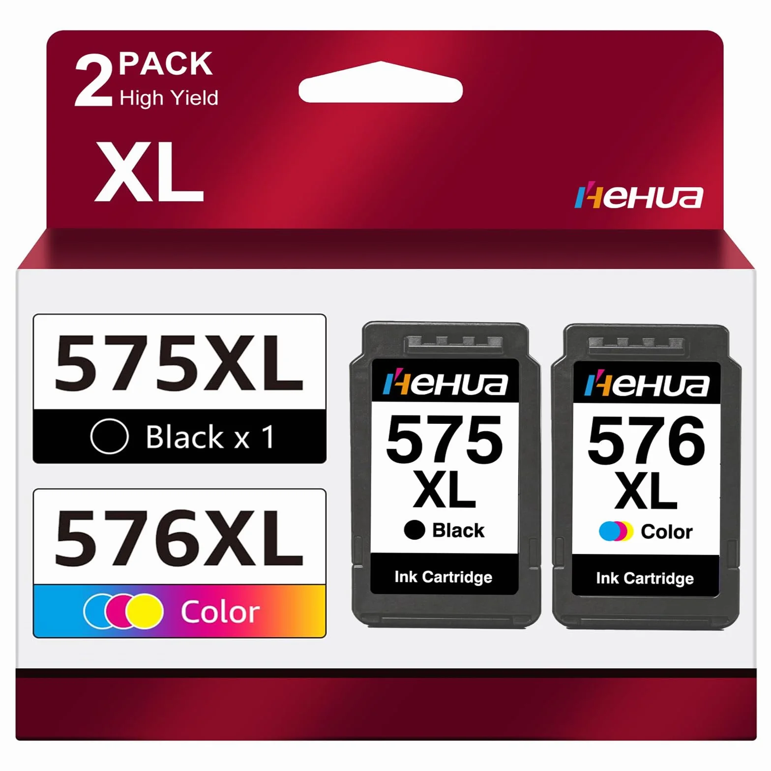 PG-575XL CL-576XL Wkłady do Drukarek 575 576 XL Kompatybilne z wkładami do Drukarek Canon 575 576 do Drukarek Canon PIXMA TS3550i TS3551i TS3750i TS3751i TS3752i TR4750i TR4751i (1 Czarny, 1 Kolorowy