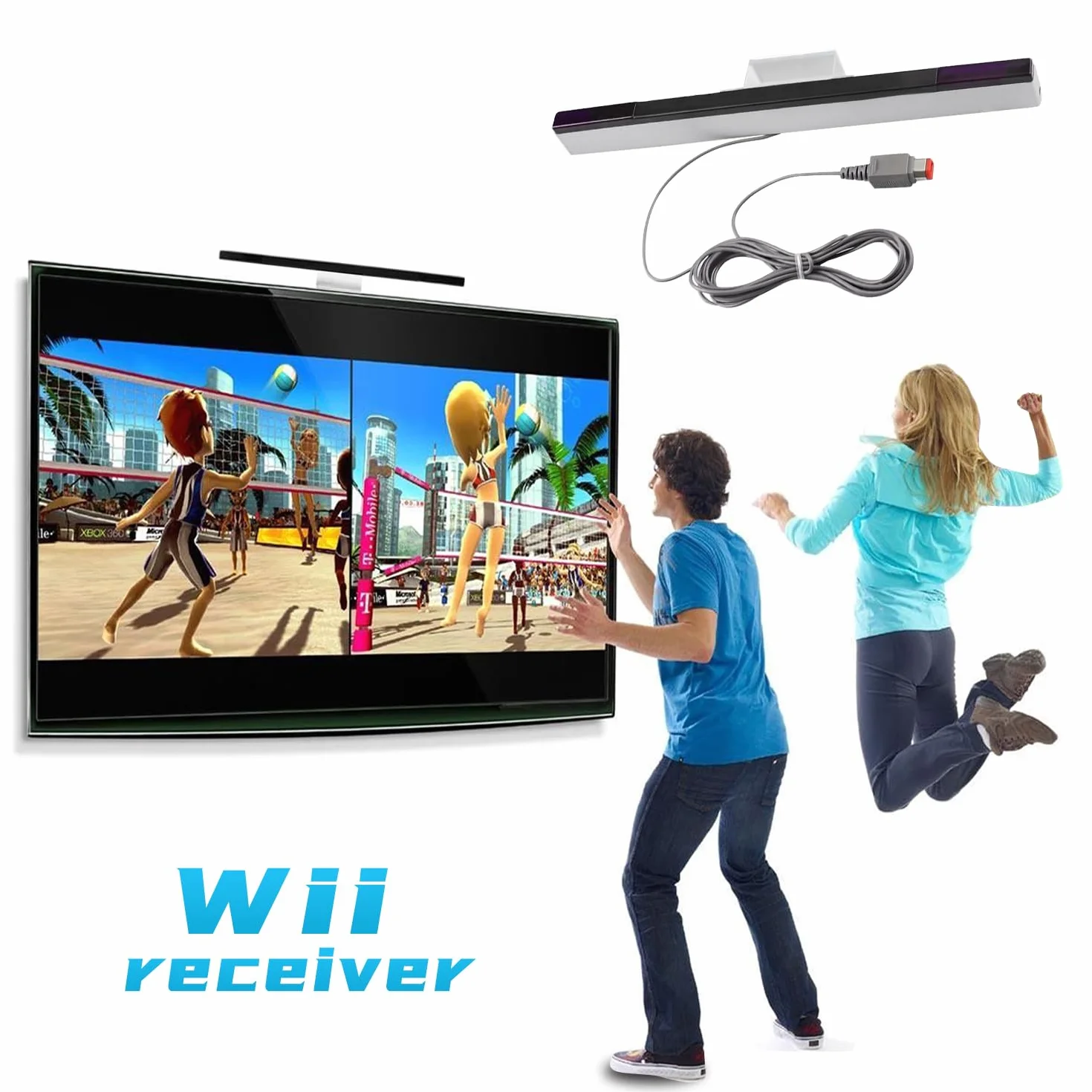 Xahpower Listwa czujników do Wii, zamiennik listwy czujnika podczerwieni LED, kompatybilna z konsolą Nintendo Wii i U