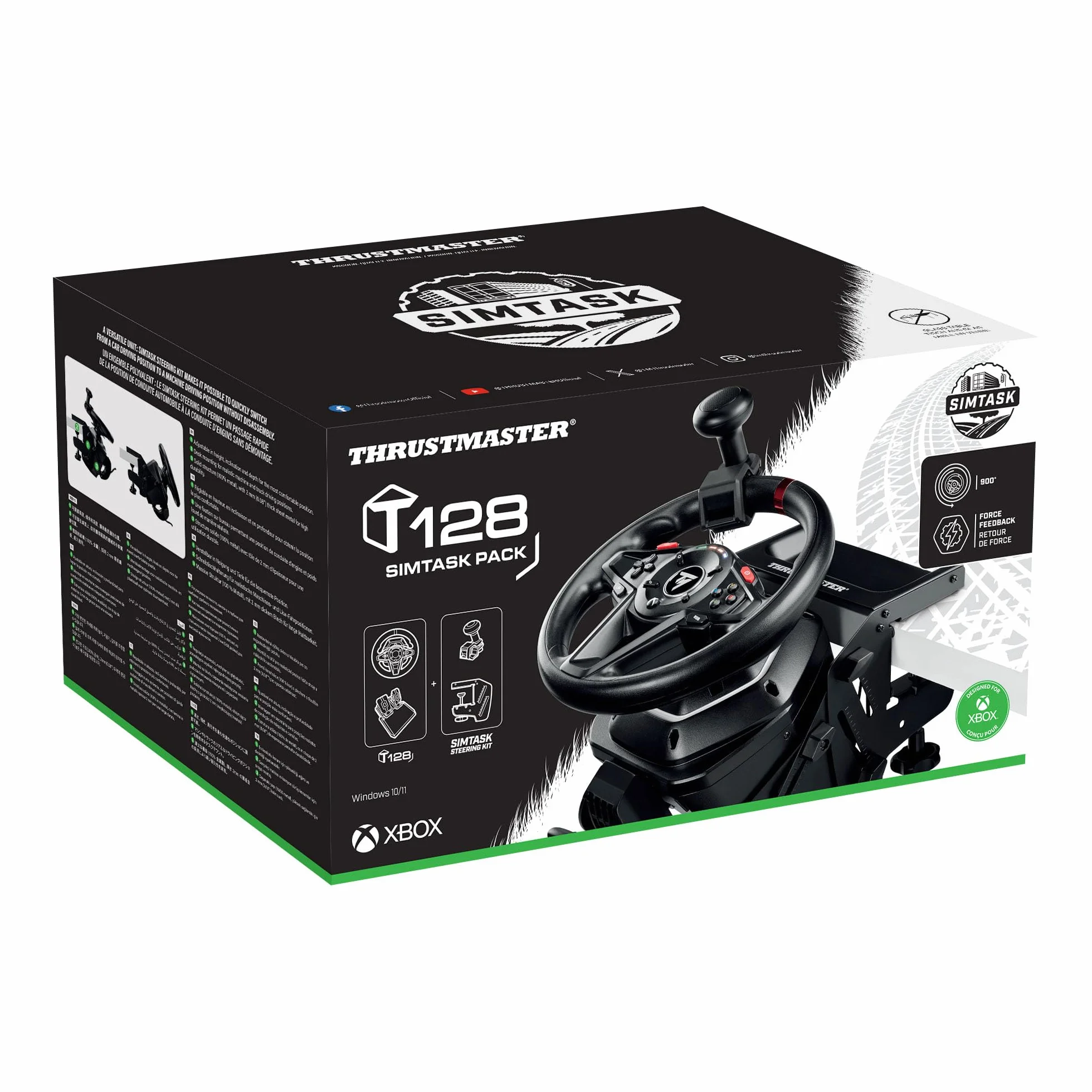 Thrustmaster T128 SimTask Pack, Kierownica Wyścigowa T128, Układ Mocowania Steering Kit do Gier Symulacyjnych