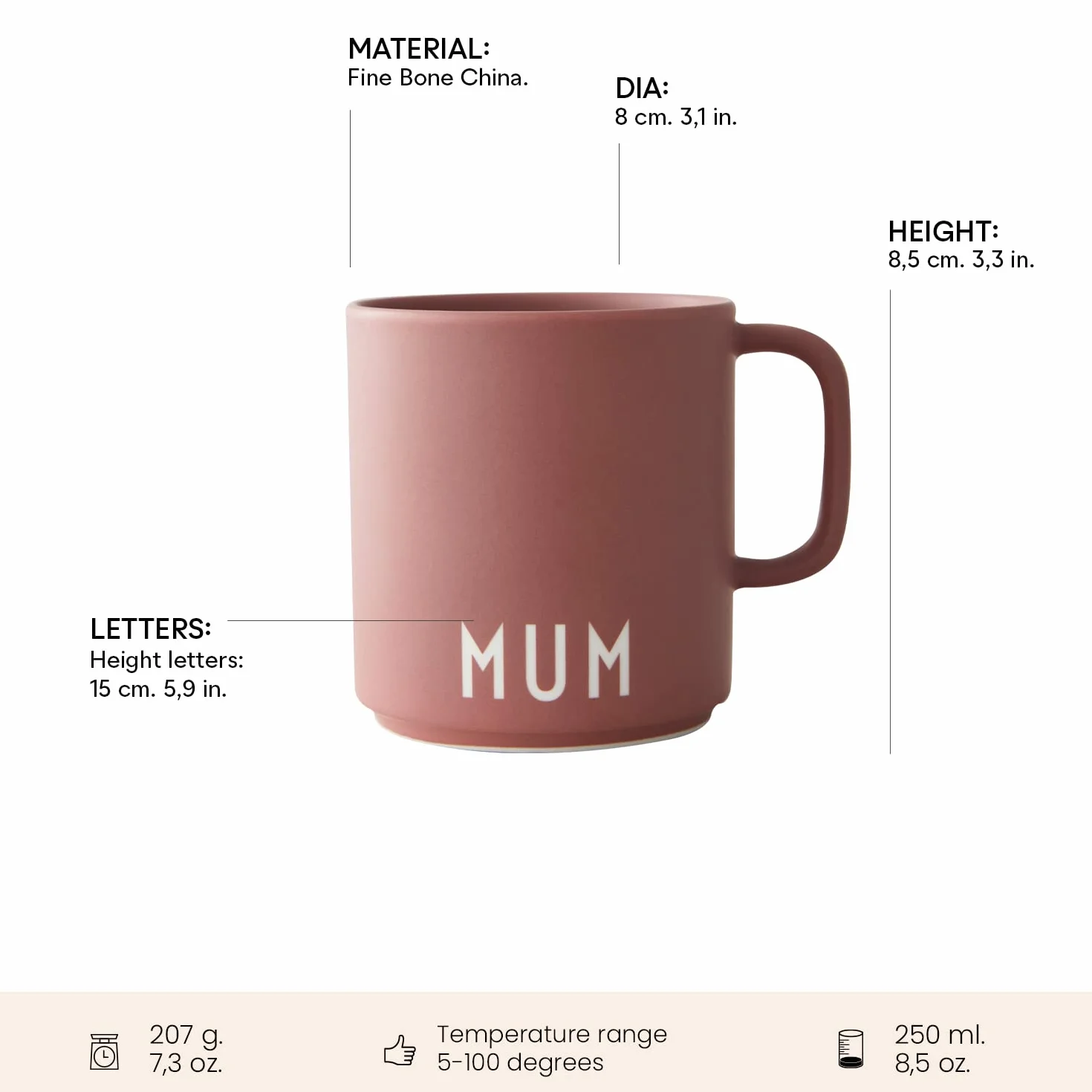 Design Letters Kubek kawy | Prezent na Dzień Ojca | Prezenty dla Daty | Kubek Kawy Porcelany | Filiżanka do Espresso | Filiżanka do herbaty Można myć w zmywarce | Prezent urodzinowy taty | 250 ml