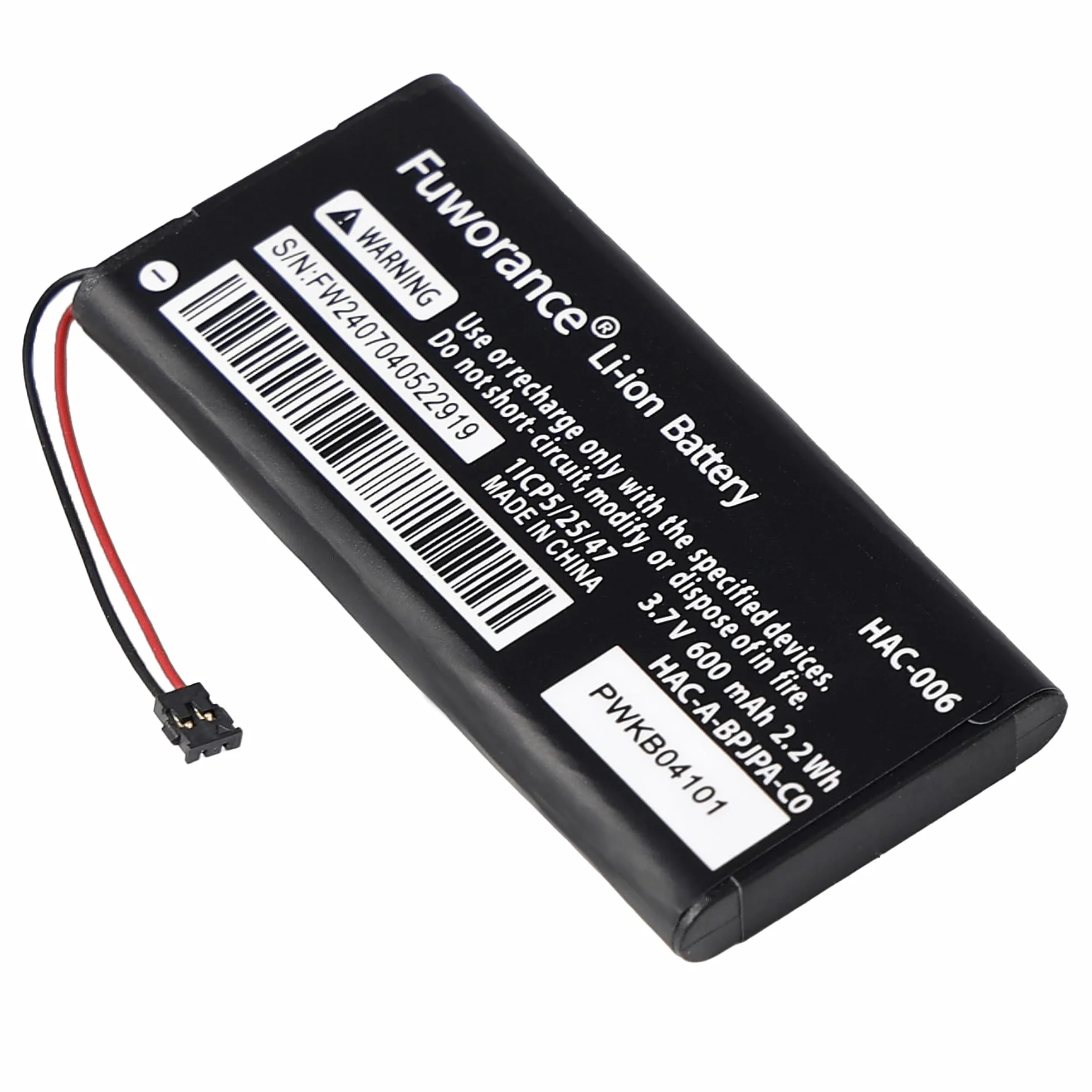 2 szt. Bateria 600 mAh, 3,7 V, kompatybilna z Nintendo Switch Joy-Con Controller HAC-006, HAC-015, HAC-016, HAC-A-JCL-C0, HAC-A-JCR-C0, lewa właściwa konsola do gier, wymienna bateria