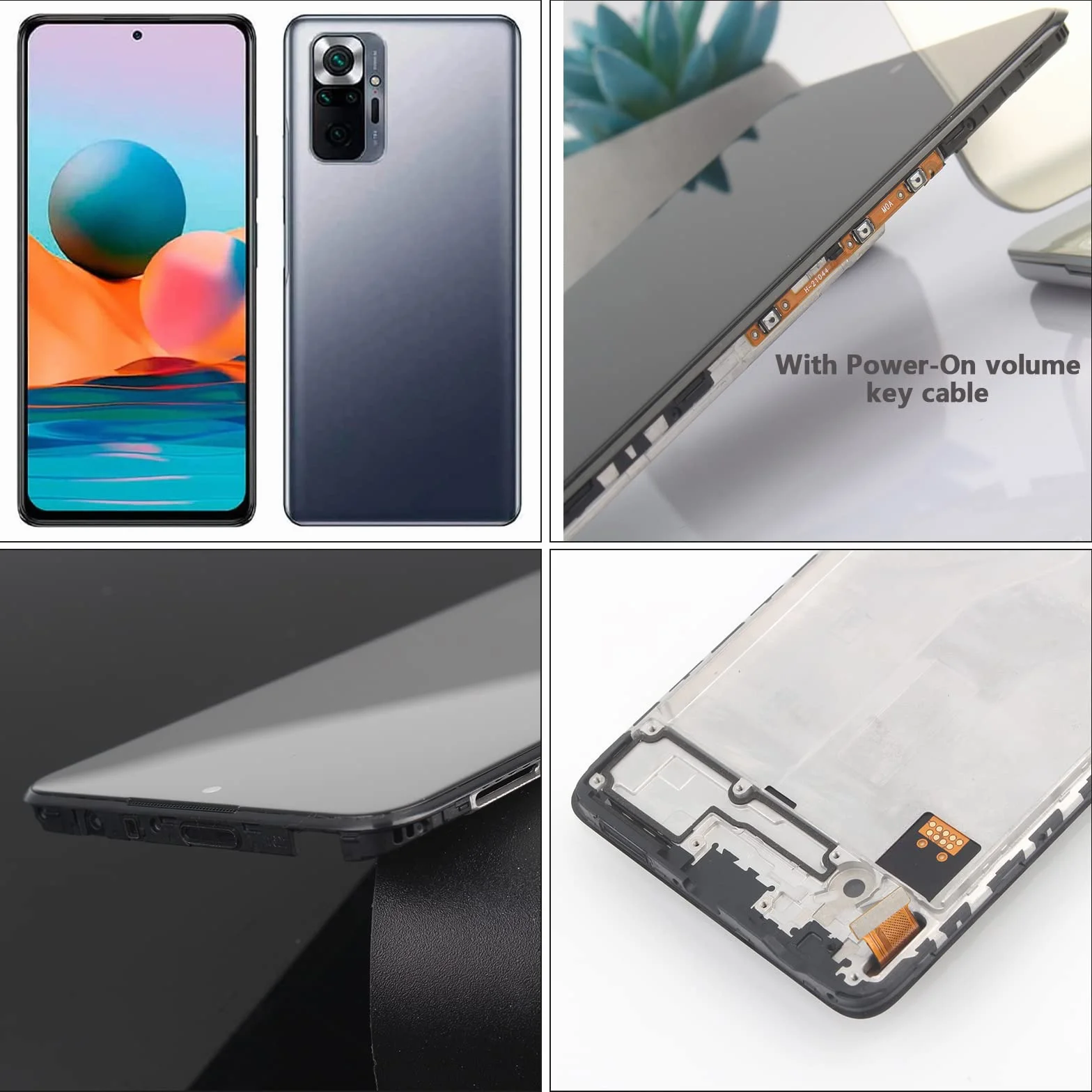 6,67 cala ekran dotykowy LCD dla Xiaomi Redmi Note 10 Pro 4G Kompletny ekran z czarną obudową + narzędzie instalacyjne + Redmi Note 10 Pro 4G szkło hartowane