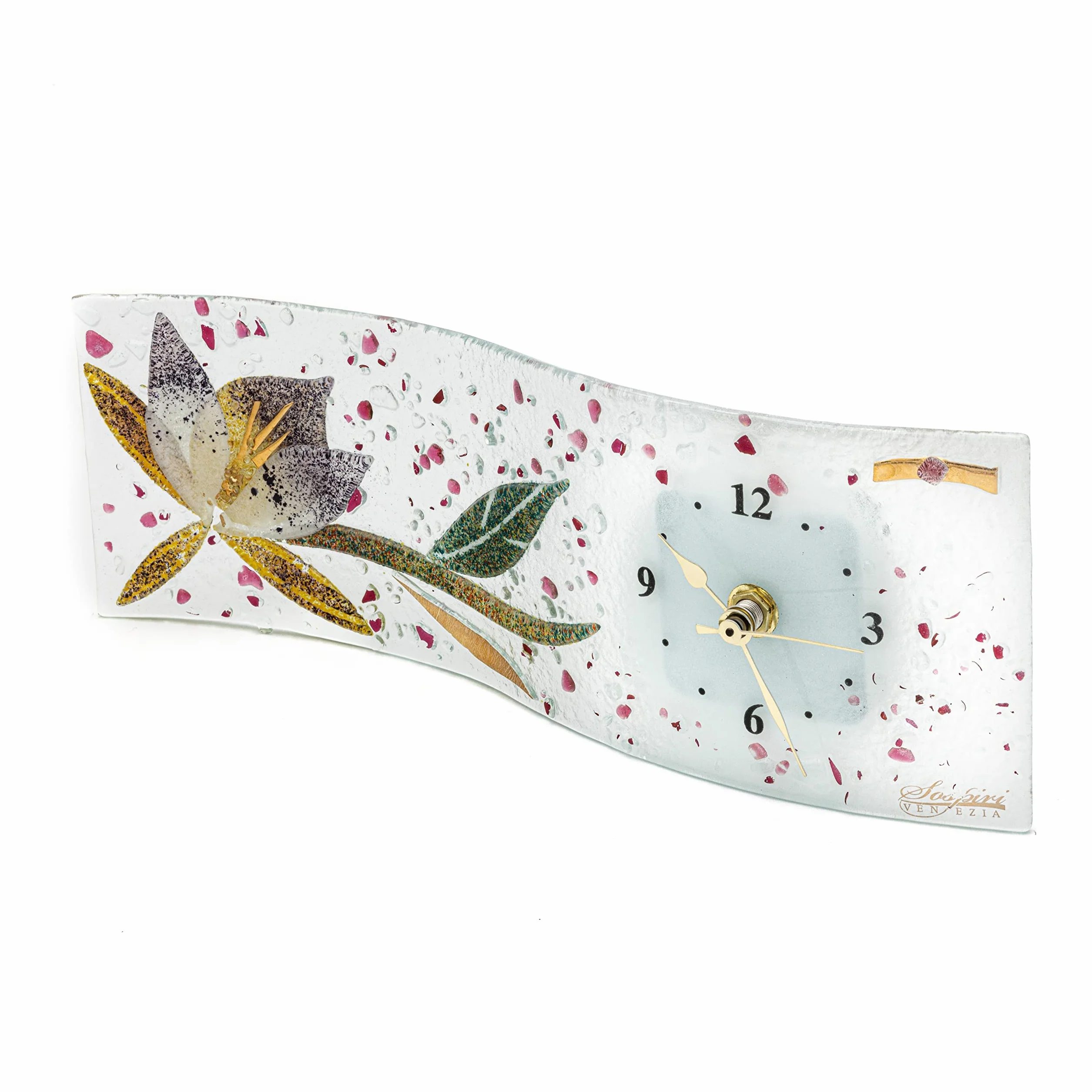 Zegar stołowy Murano Włochy 30x10 złoty