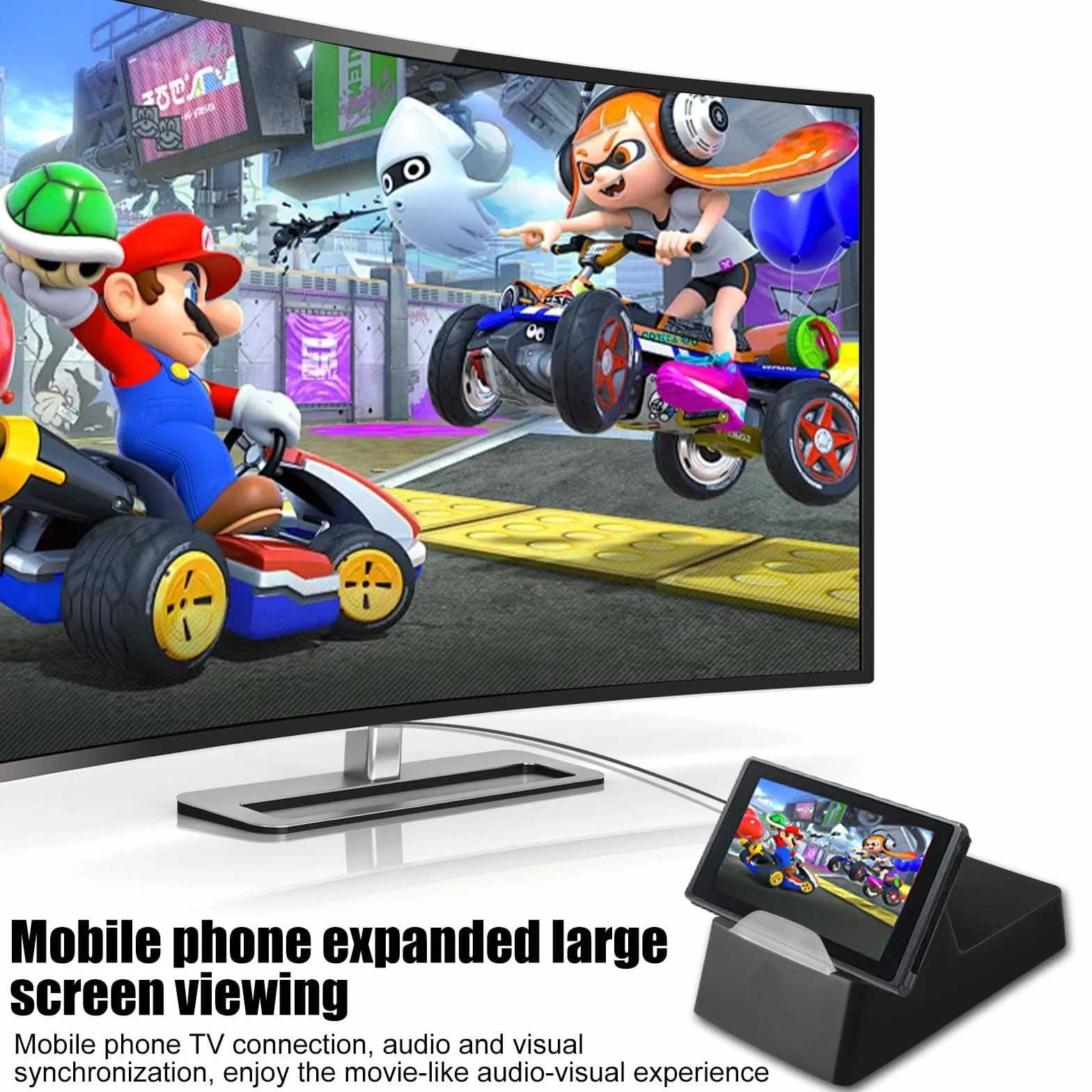 Switch Stacja dokująca do przełącznika Nintendo / OLED/SwitCh2: SwitchDock przenośna stacja ładująca, podstawka ładująca 4K HDMI adapter TV, ładowarka zapasowa, kompatybilna z portem USB 3.0, stojak