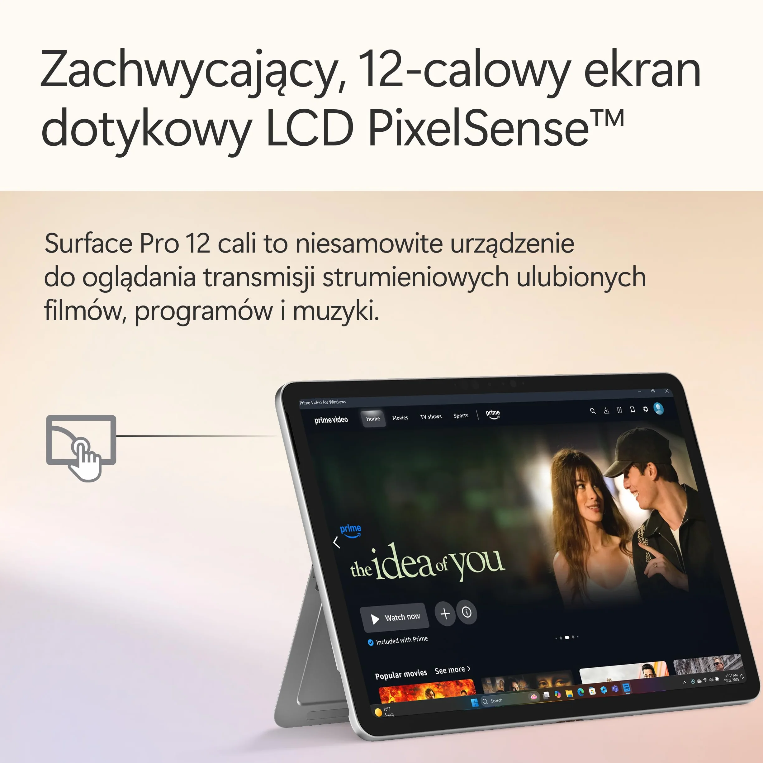 Microsoft Surface Pro | Copilot+ PC | 12-calowy ekran dotykowy LCD | Snapdragon® X Plus | 16 GB pamięci RAM | 512 GB SSD | Najnowszy model, 1. edycja | Platyna