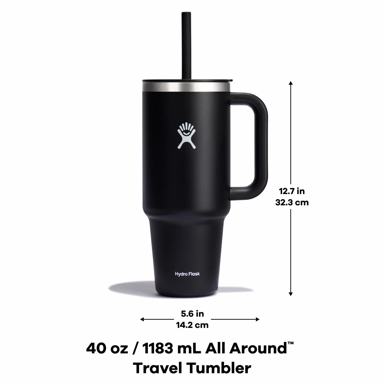 Hydro Flask Kubek podróżny o pojemności 1180 ml z zamykaną pokrywką ze słomki - stal nierdzewna - izolowana próżniowo podwójna ścianka - pokrywka odporna na zachlapanie - bez BPA - biały