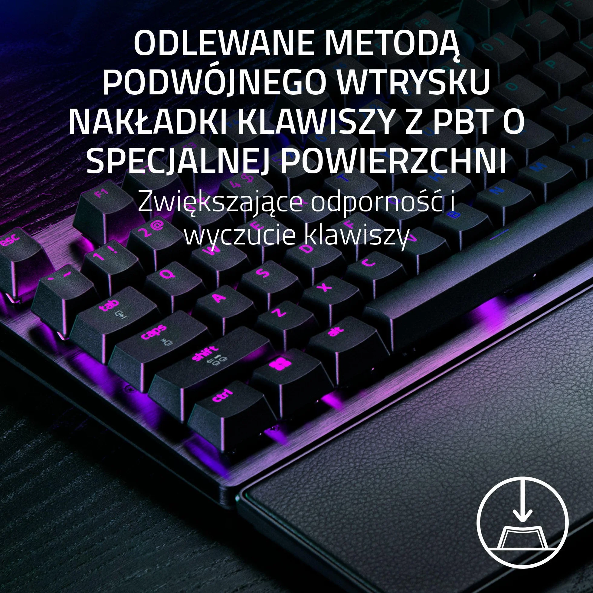 Razer Huntsman V3 Pro 8KHz mechaniczna klawiatura gamingowa 8KHz HyperPolling pomarańczowe przełączniki dotykowe Snap Tap Rapid Trigger QWERTY US Czarny