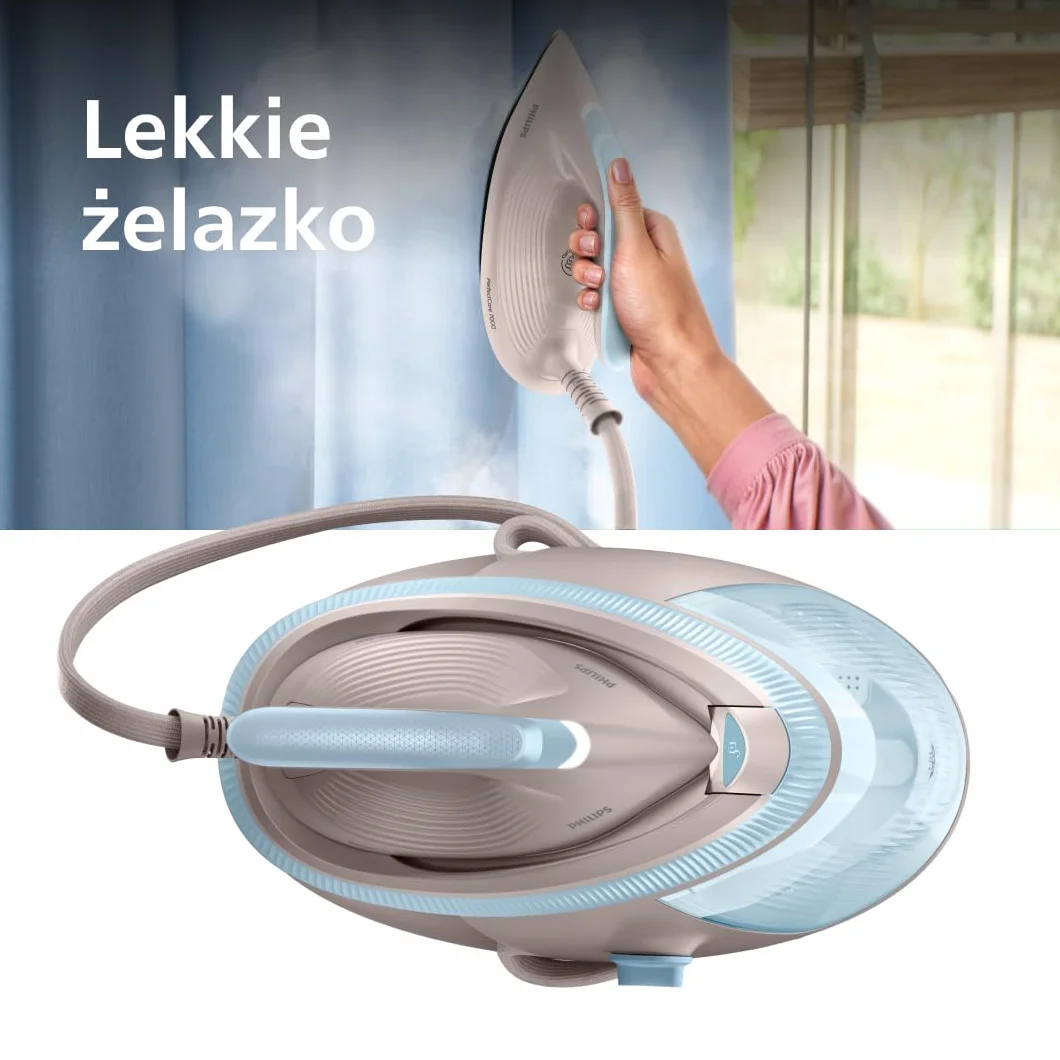 Philips PerfectCare Generator Pary Serii 7000 Uderzenie Parą 600g Ciśnienie 8,5 Bar Stopa SteamGlide Elite Wyjmowany Zbiornik 1,5L PSG7200/60